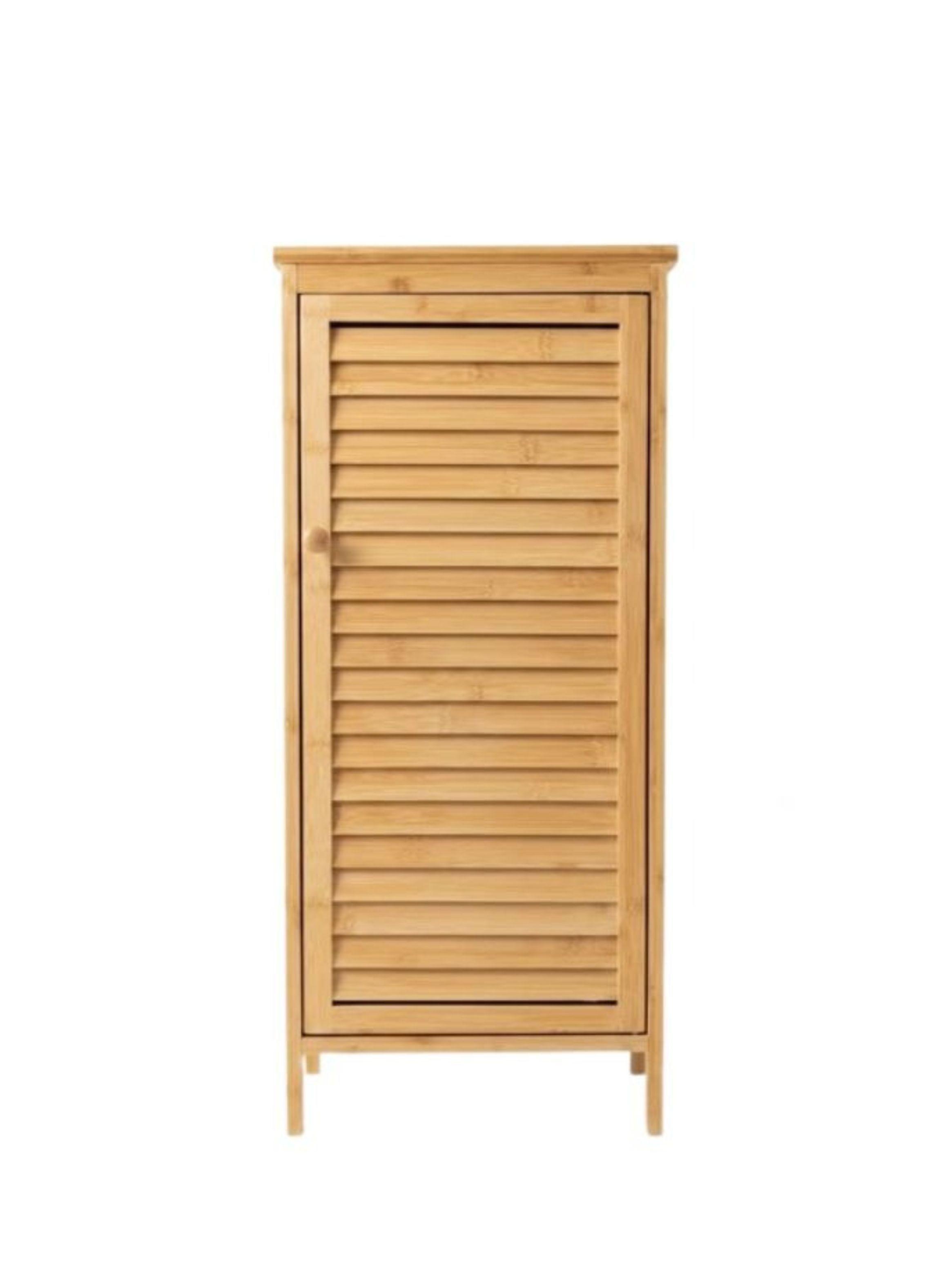 Armario Bambu Organizador De Suelo Con Puerta Madera-0