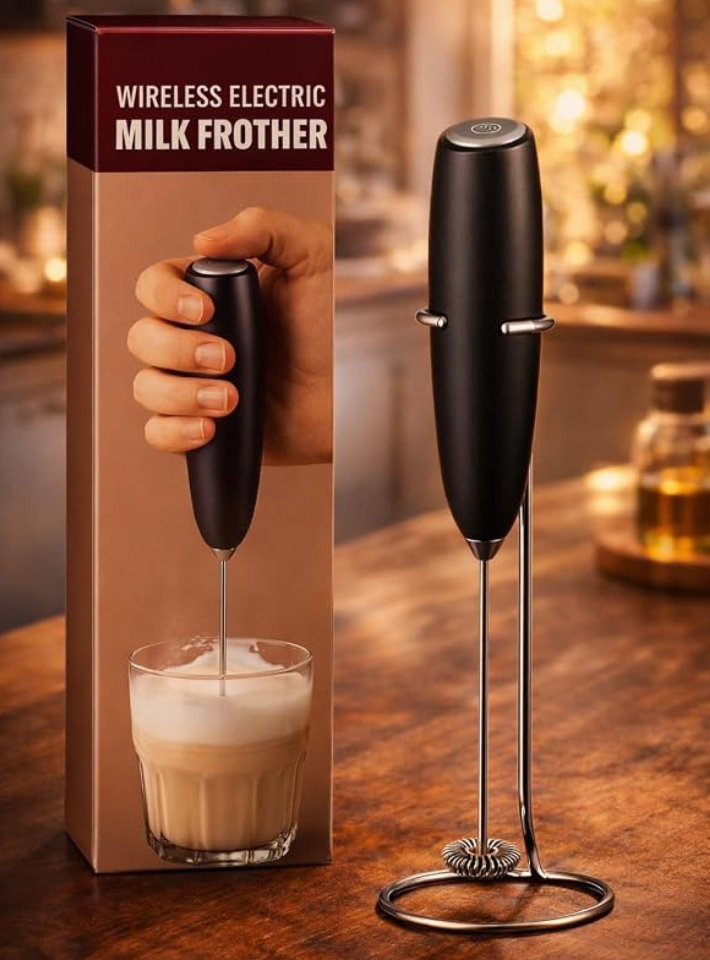 Espumador De Leche Portatil Recargable Con Soporte Para Cafe Y Latte-4