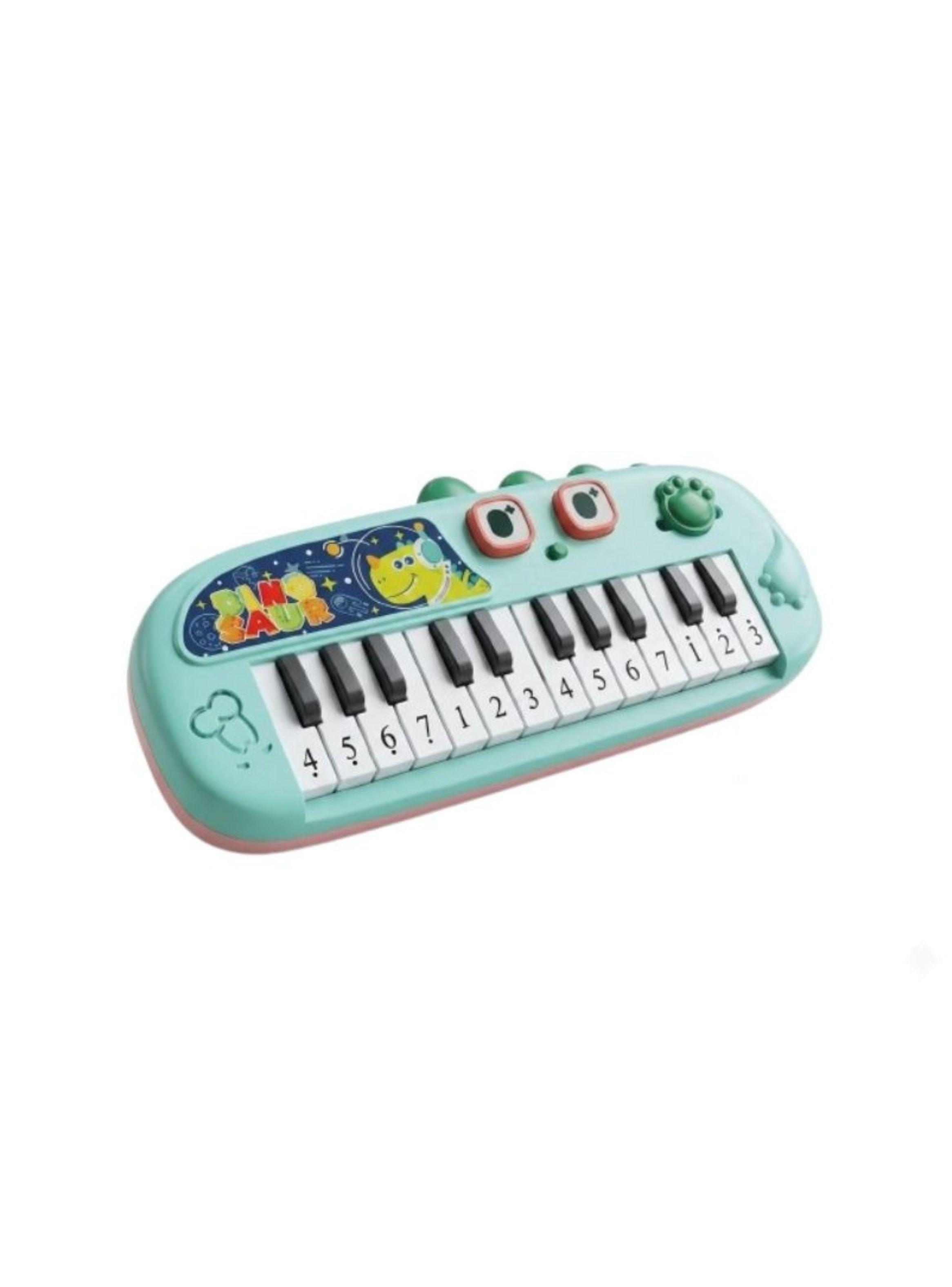 Piano Infantil Organo Electrónico Dinosaurio Para Niños Azul-1