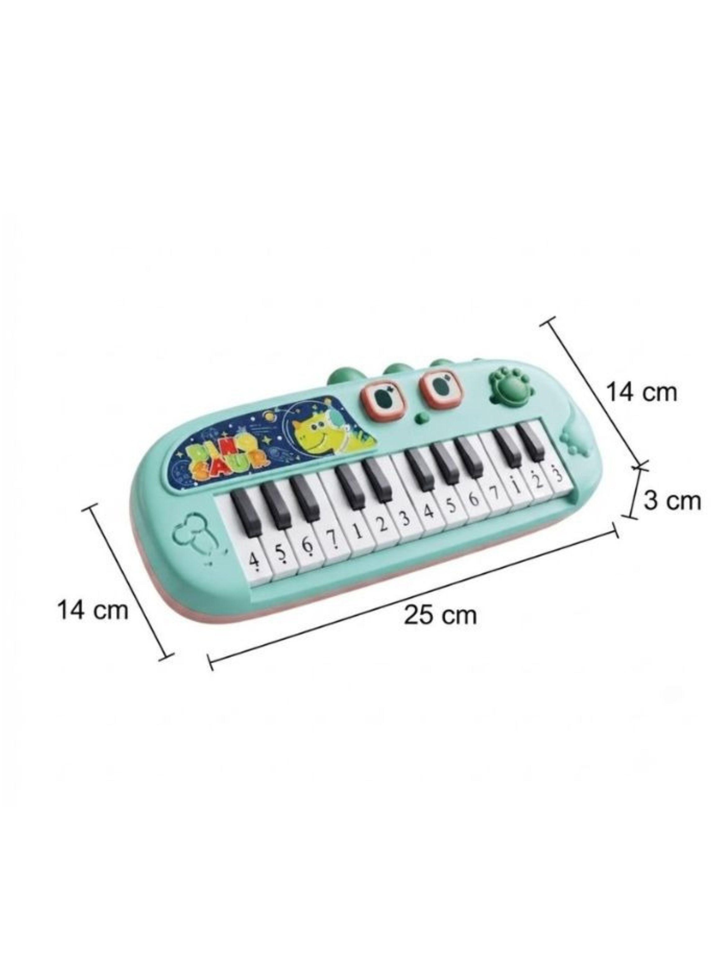 Piano Infantil Organo Electrónico Dinosaurio Para Niños Azul-3