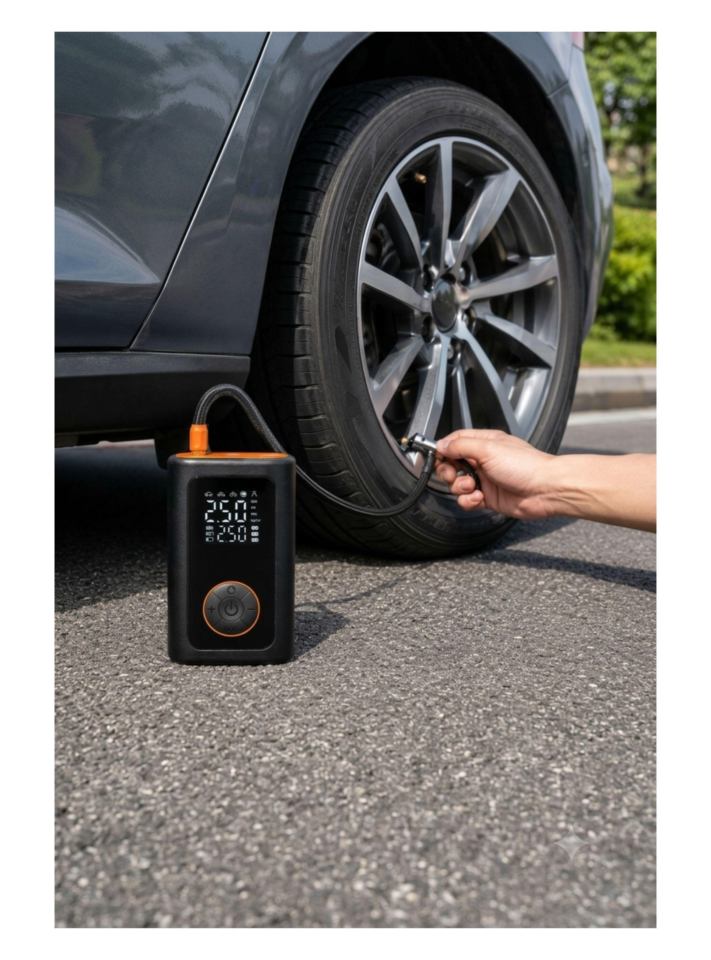  Inflador De Neumáticos Portátil Compresor De Aire Digital-3