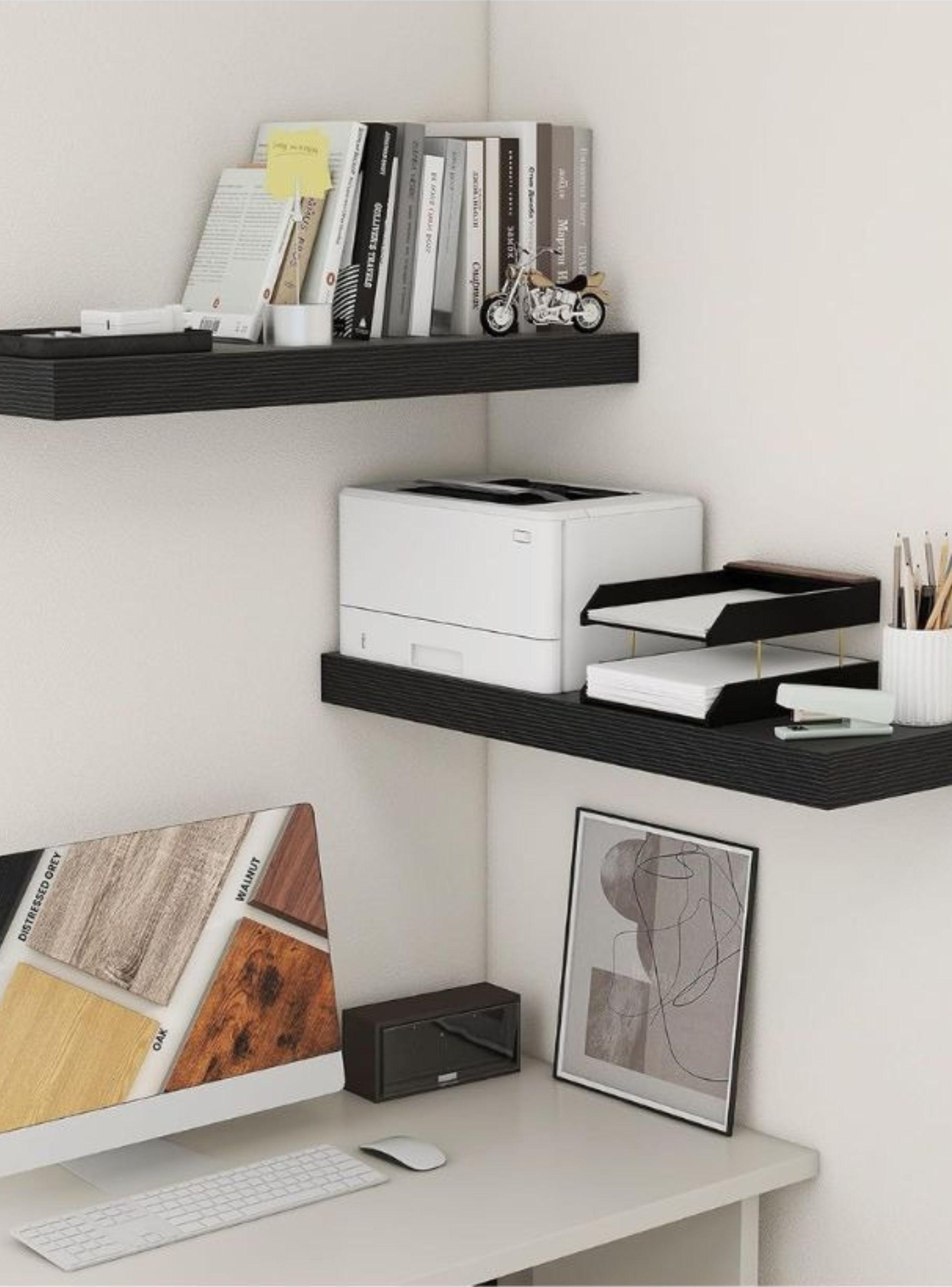  Repisa Flotante Negra Minimalista Estante Organizador Pared 60cm-4