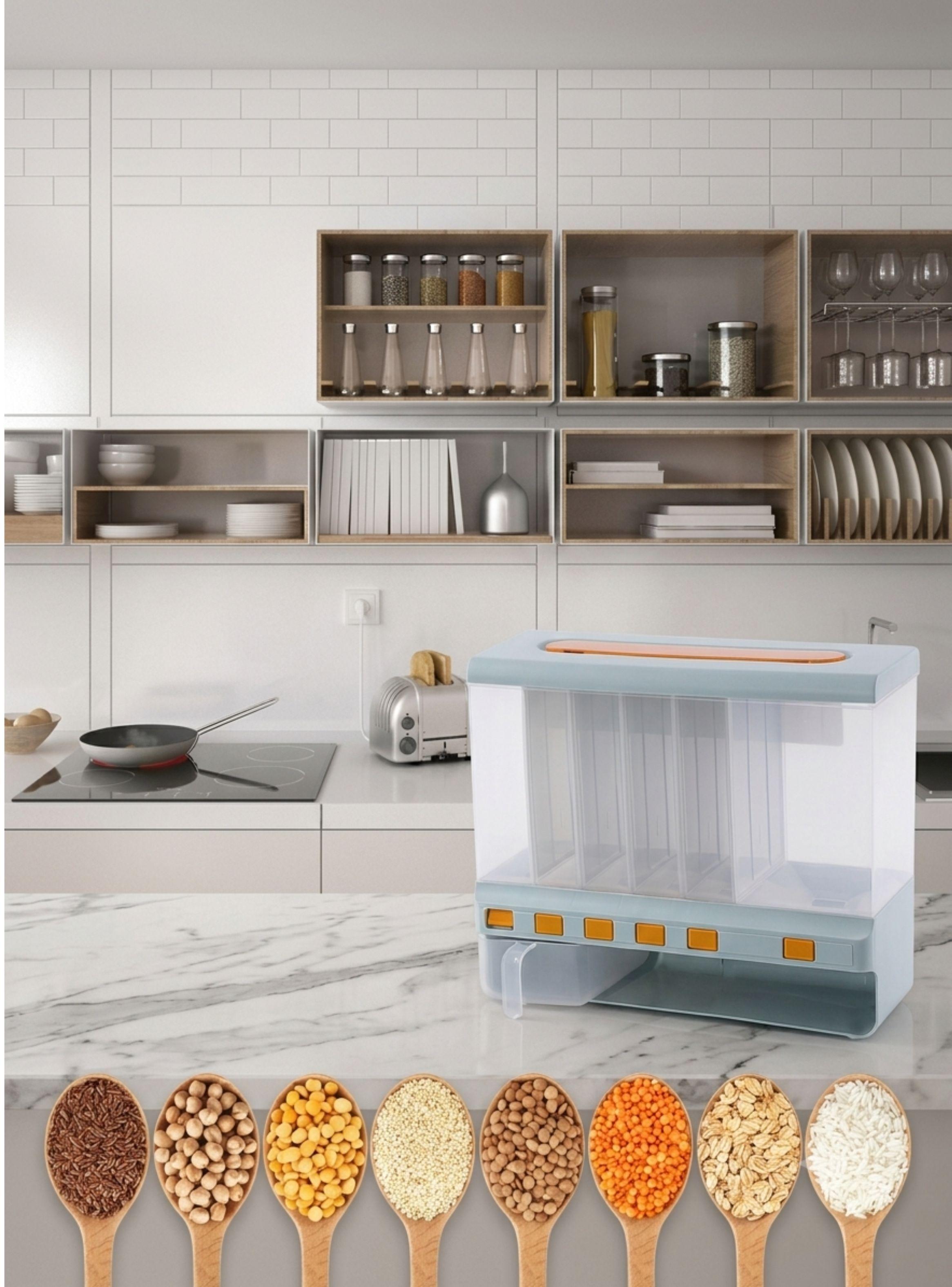 Organizador Dispensador De Alimentos Secos Y Granos 6 Compartimentos-3