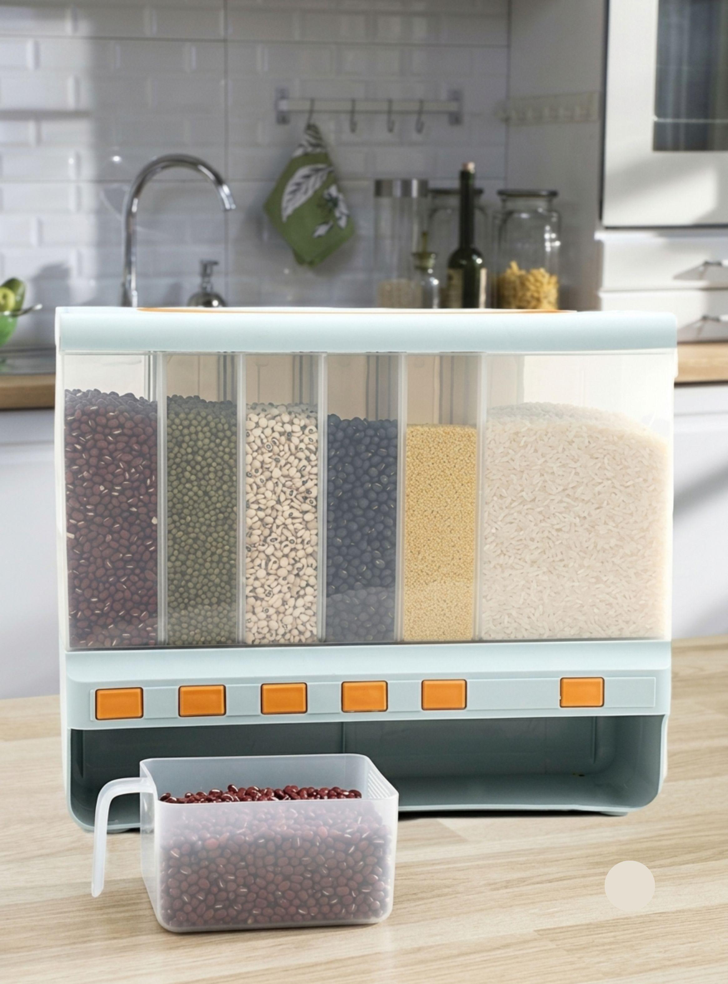Organizador Dispensador De Alimentos Secos Y Granos 6 Compartimentos-4
