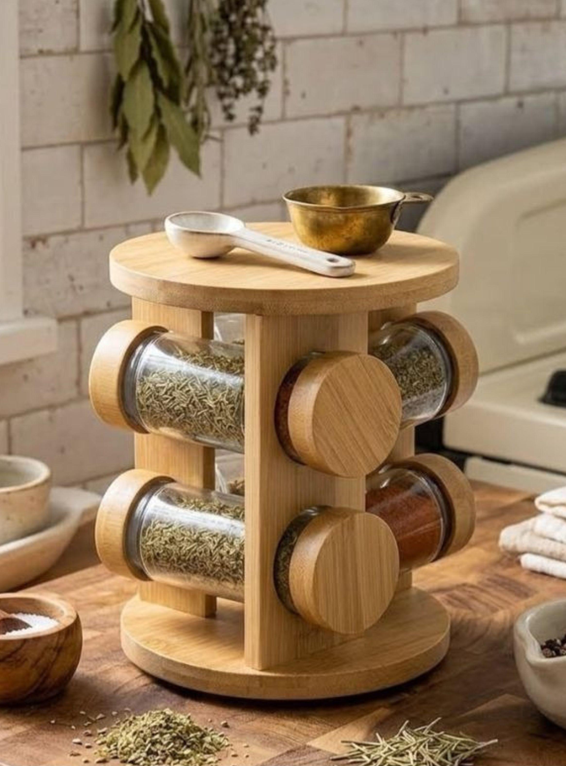 Especiero Giratorio 360 Madera Porta Condimentos Cocina-4