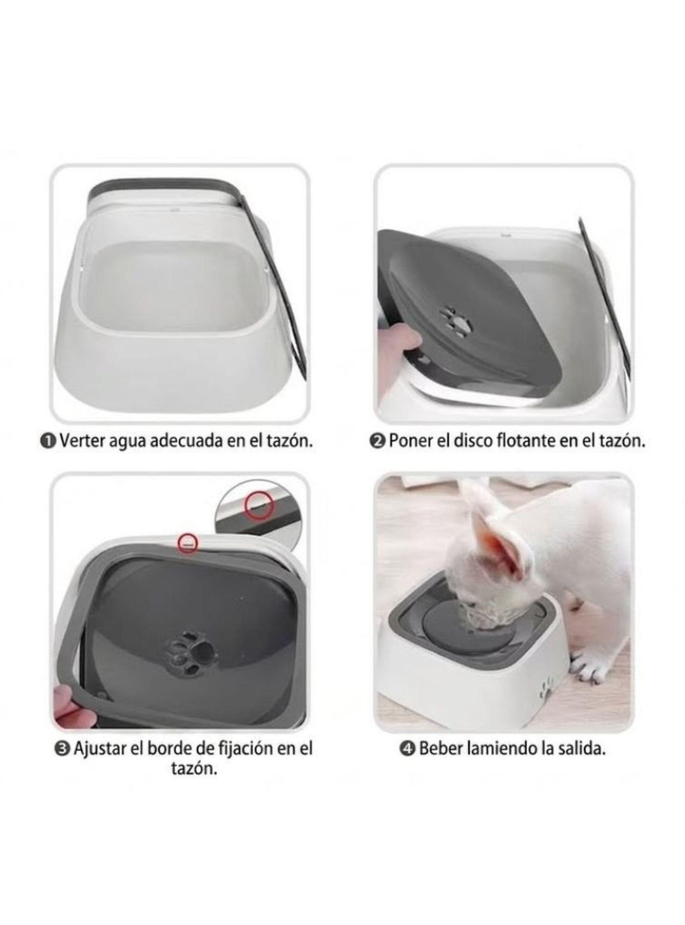Bebedero Antiderrame 1L Plástico Para Perros Y Gatos Base Antideslizante-2