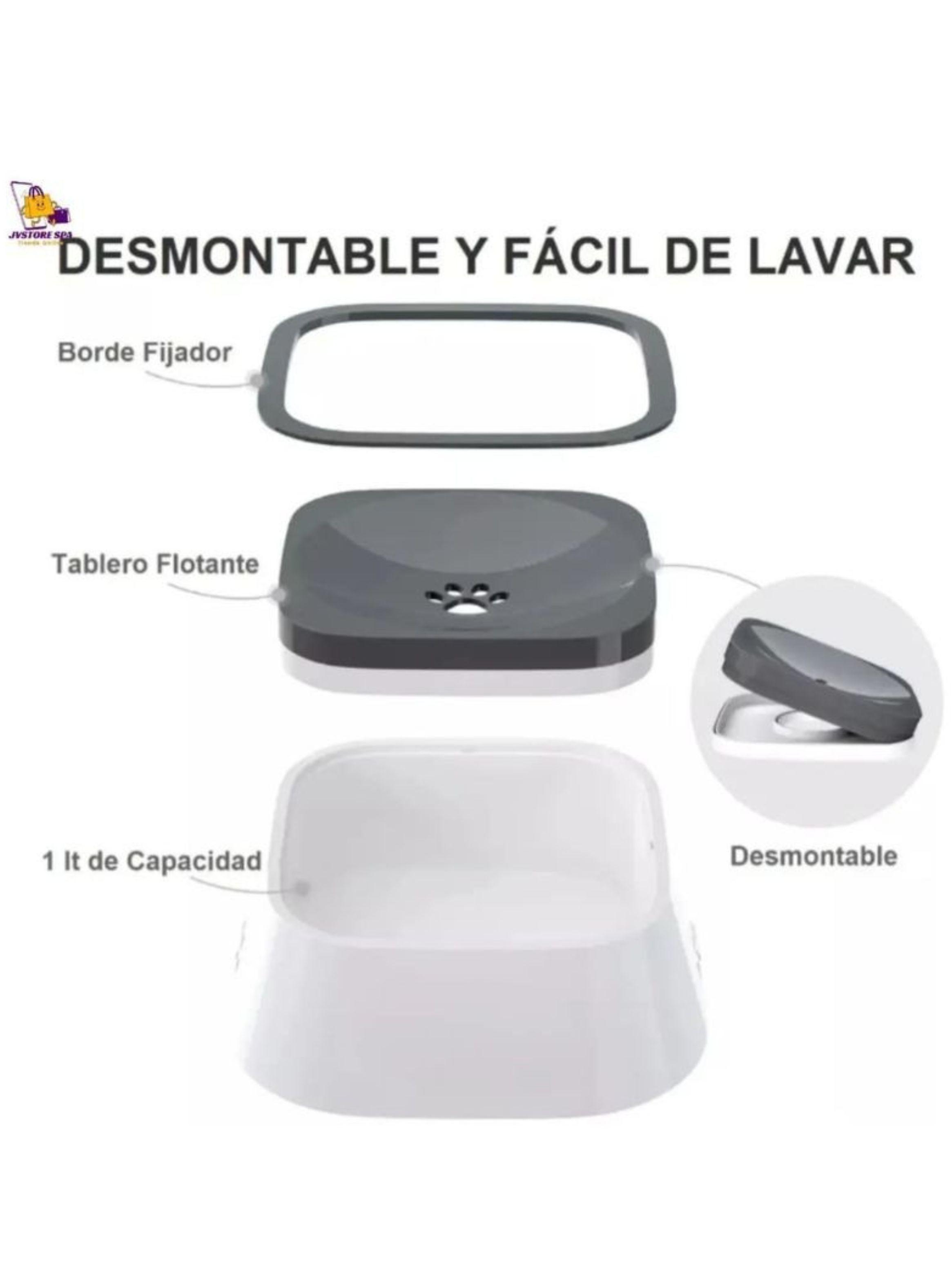 Bebedero Antiderrame 1L Plástico Para Perros Y Gatos Base Antideslizante-3