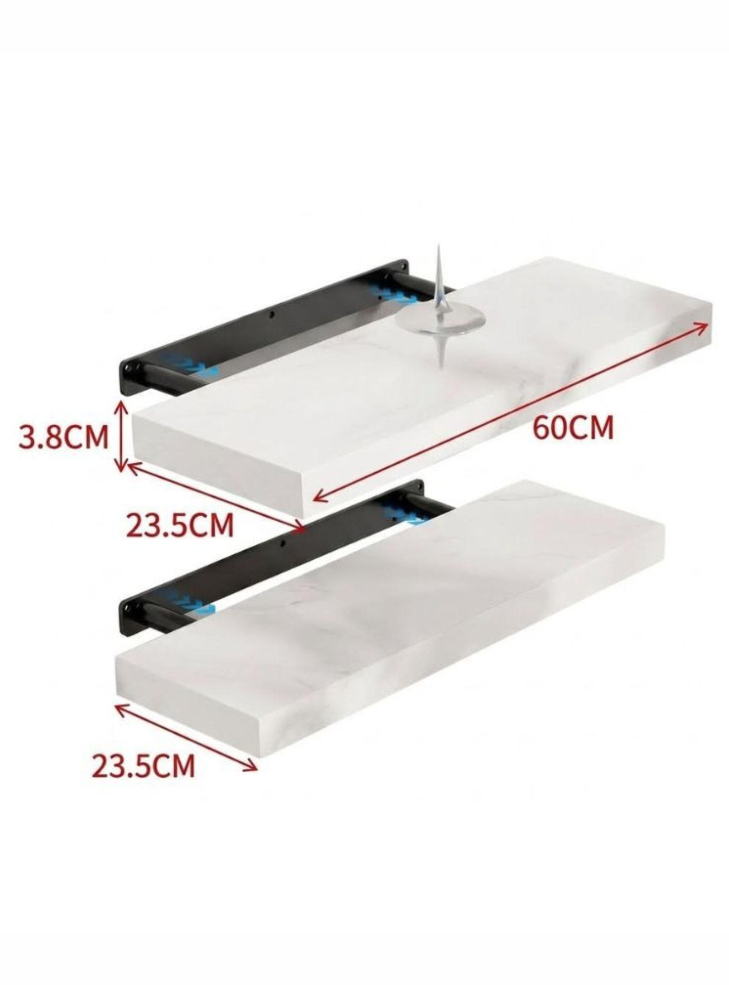 Repisa Flotante Minimalista Madera Blanca Organizador 60cm-1