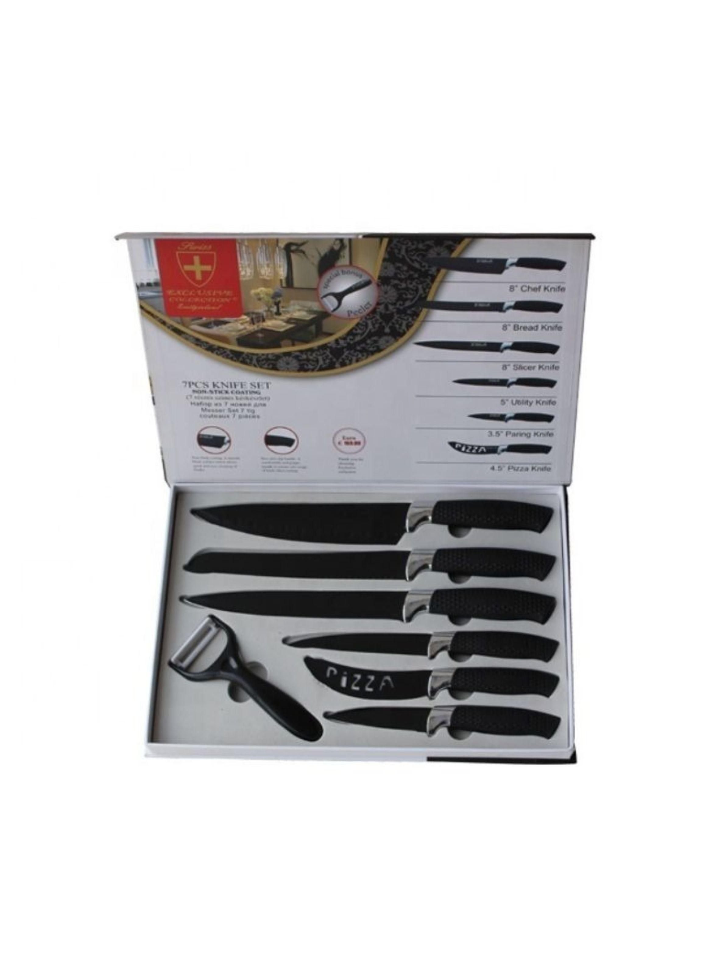 Set 7 Piezas Cuchillos Cocina Profesionales Antiadherentes-2