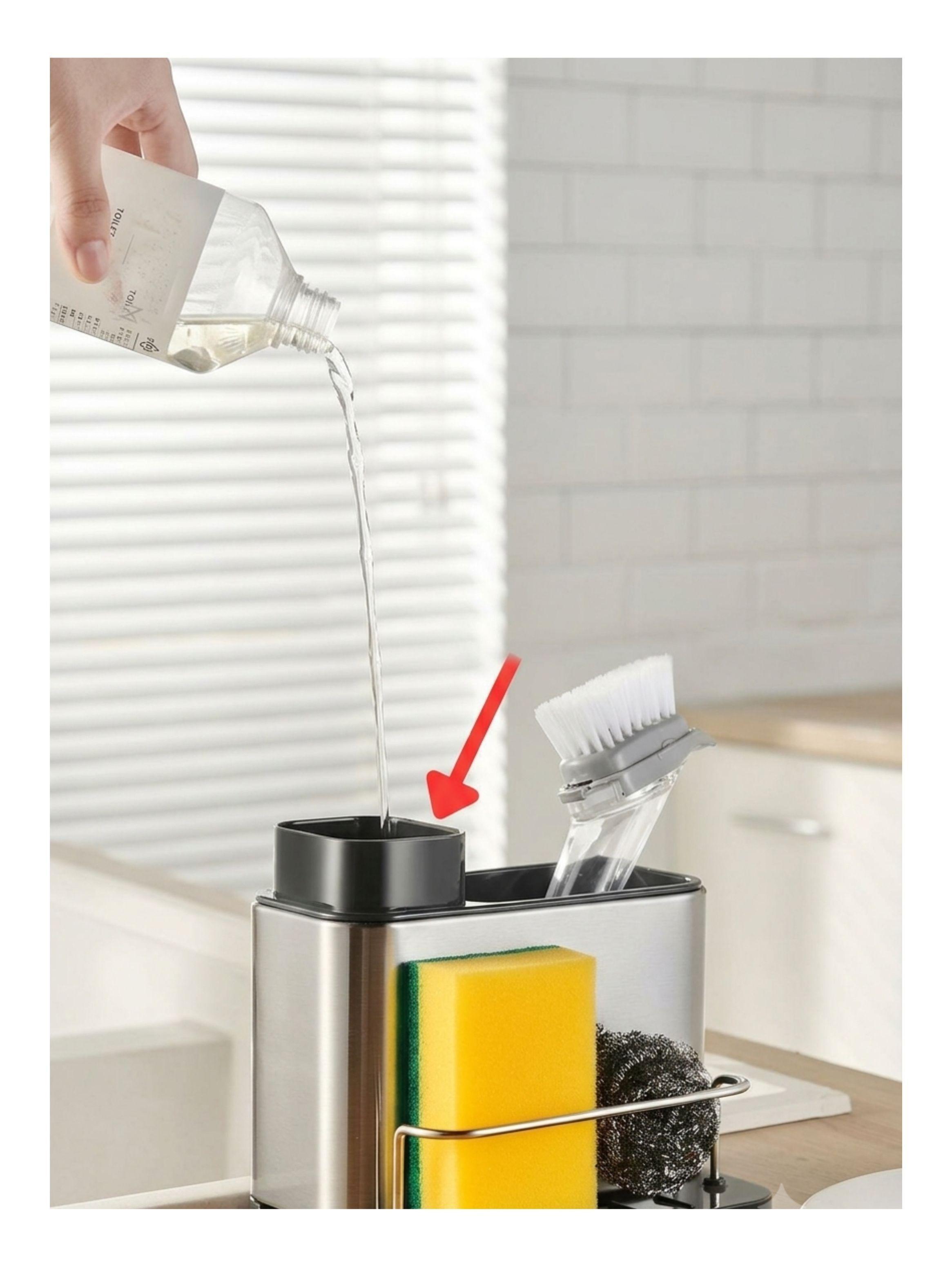 Organizador De Cocina Acero Inoxidable Dispensador Jabón-3