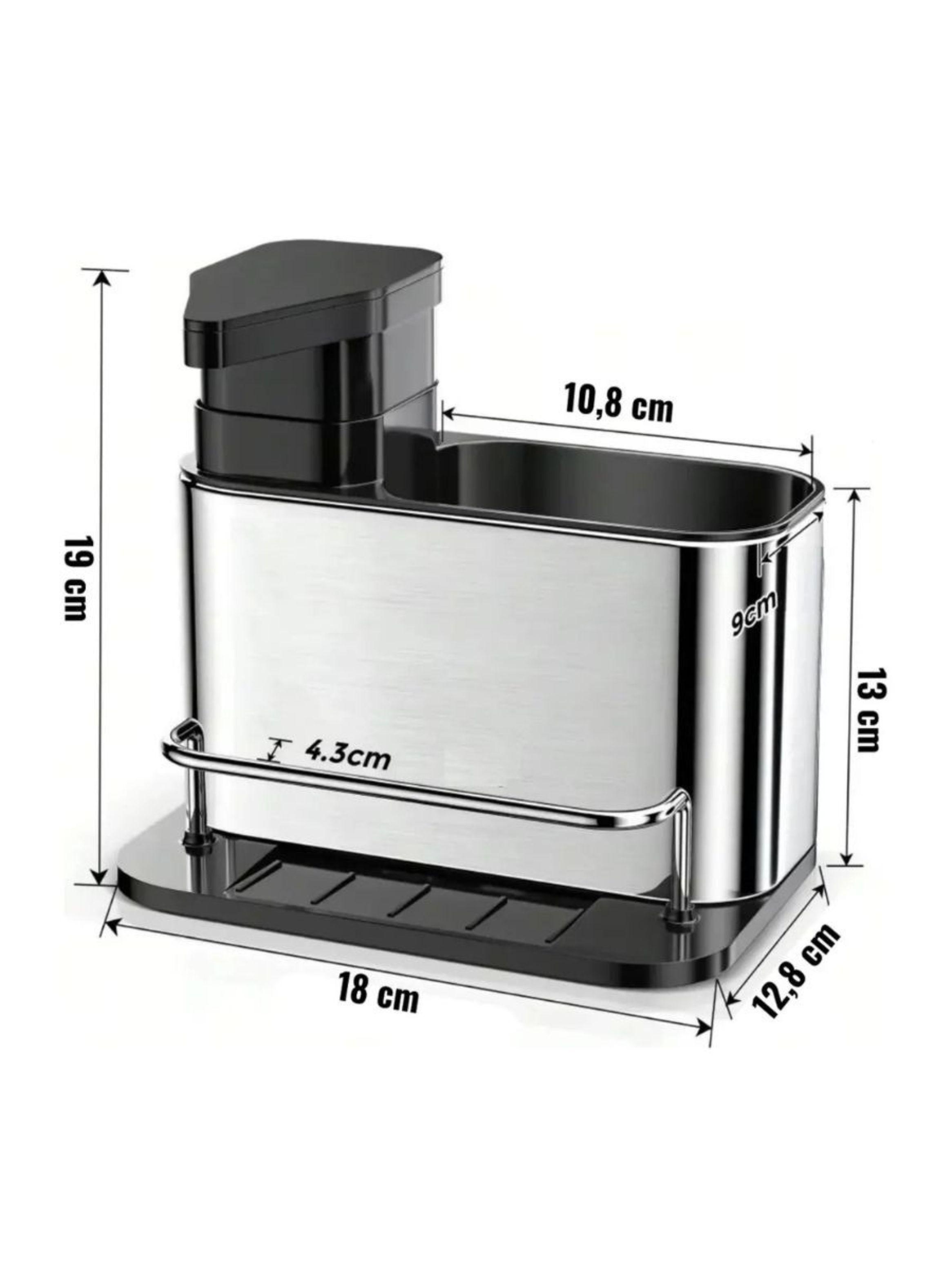 Organizador De Cocina Acero Inoxidable Dispensador Jabón-4