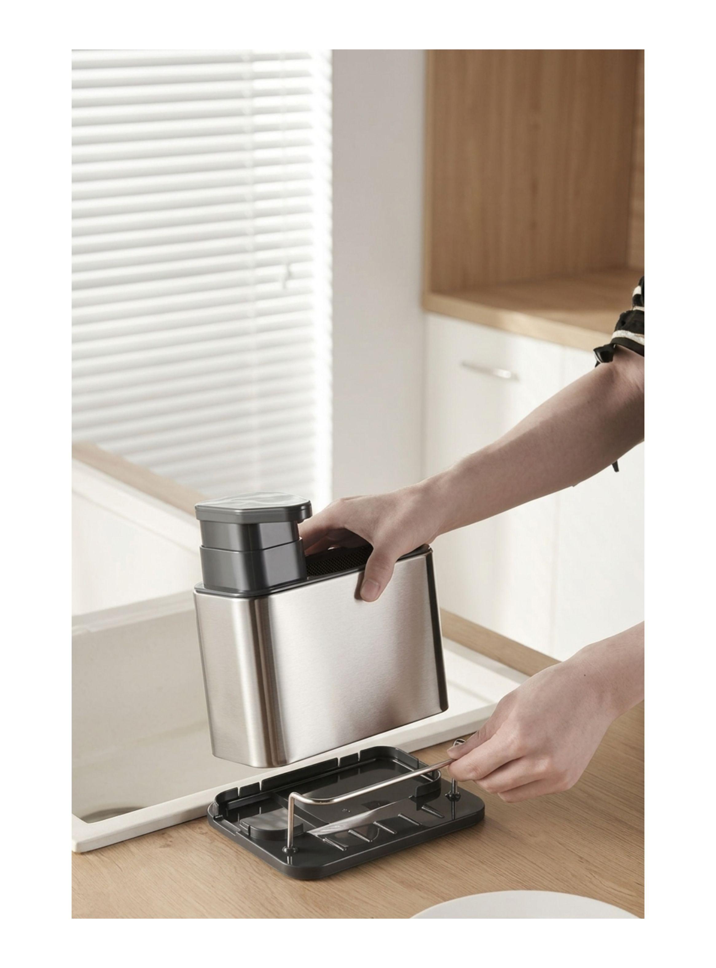 Organizador De Cocina Acero Inoxidable Dispensador Jabón-5