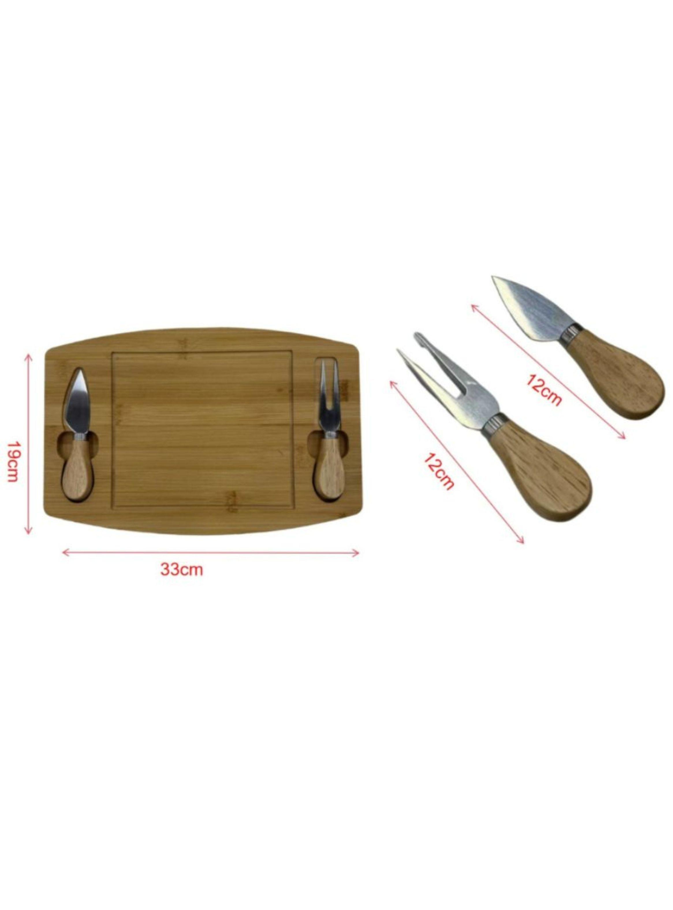 Tabla Bandeja para Quesos de Bambú 3 Piezas-2