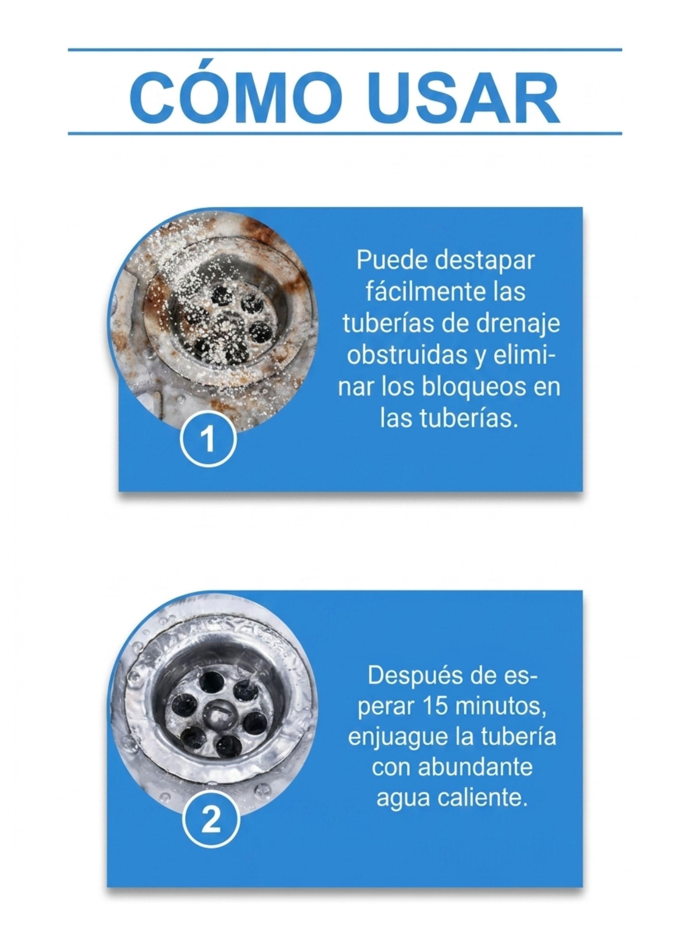 Destapador De Cañerías Limpiador Desagües Y Baño 260g-4