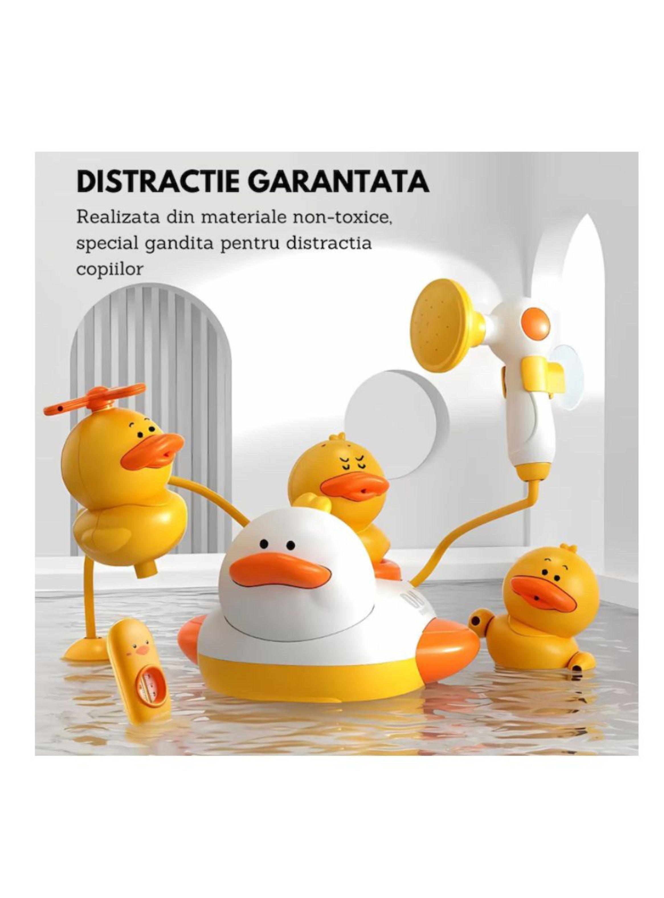 Juguete De Ducha Para Tina Bebé Regadera Patos Eléctrico-4