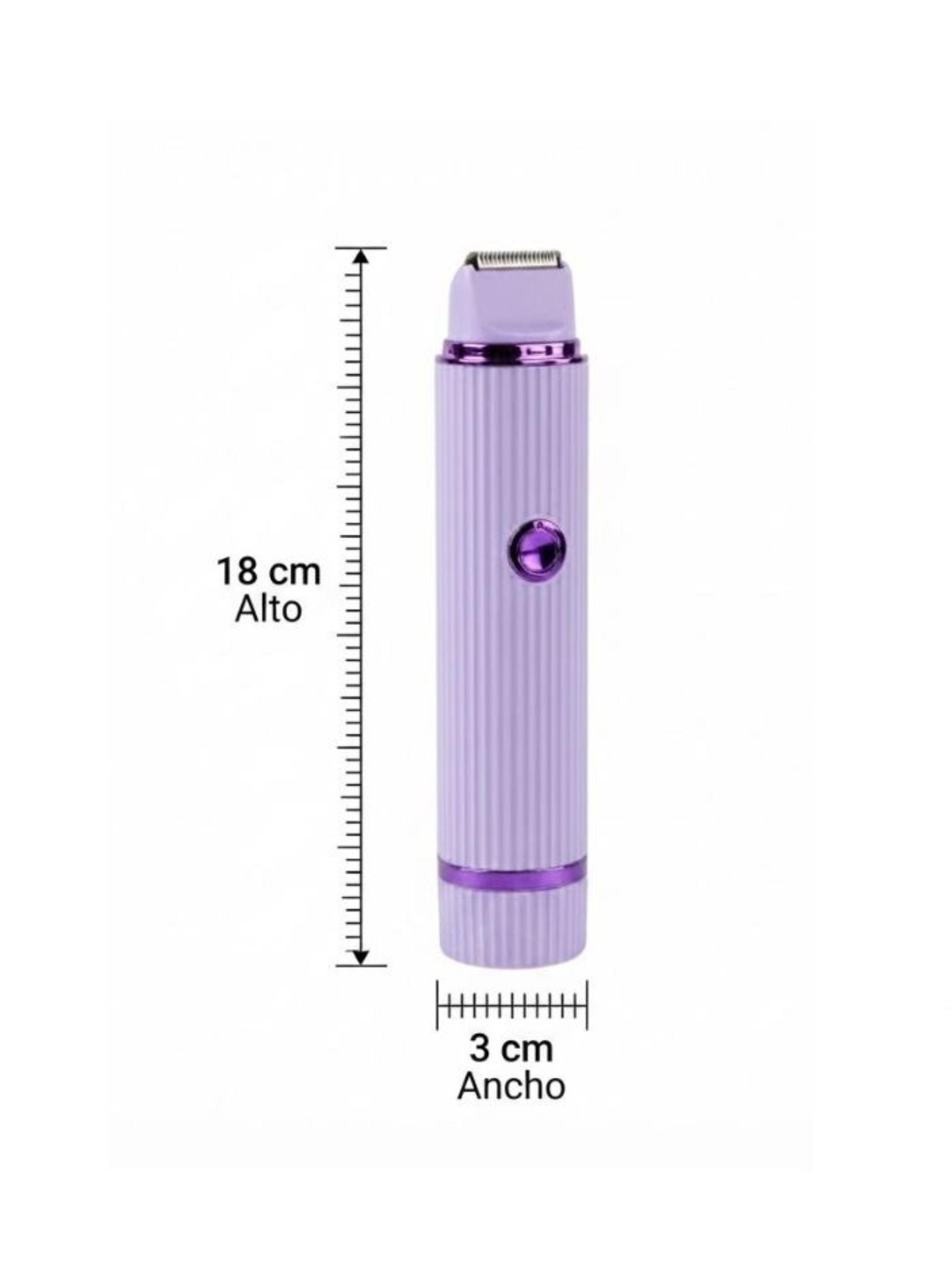 Depiladora Eléctrica Doble Cabezal Recargable USB Lila-2