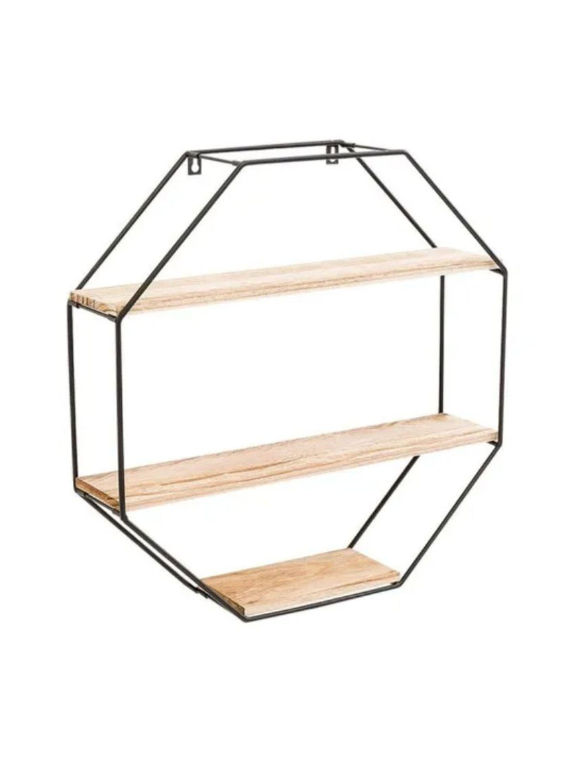 Repisa Organizador Decorativa Hexagonal Pared Flotante-2