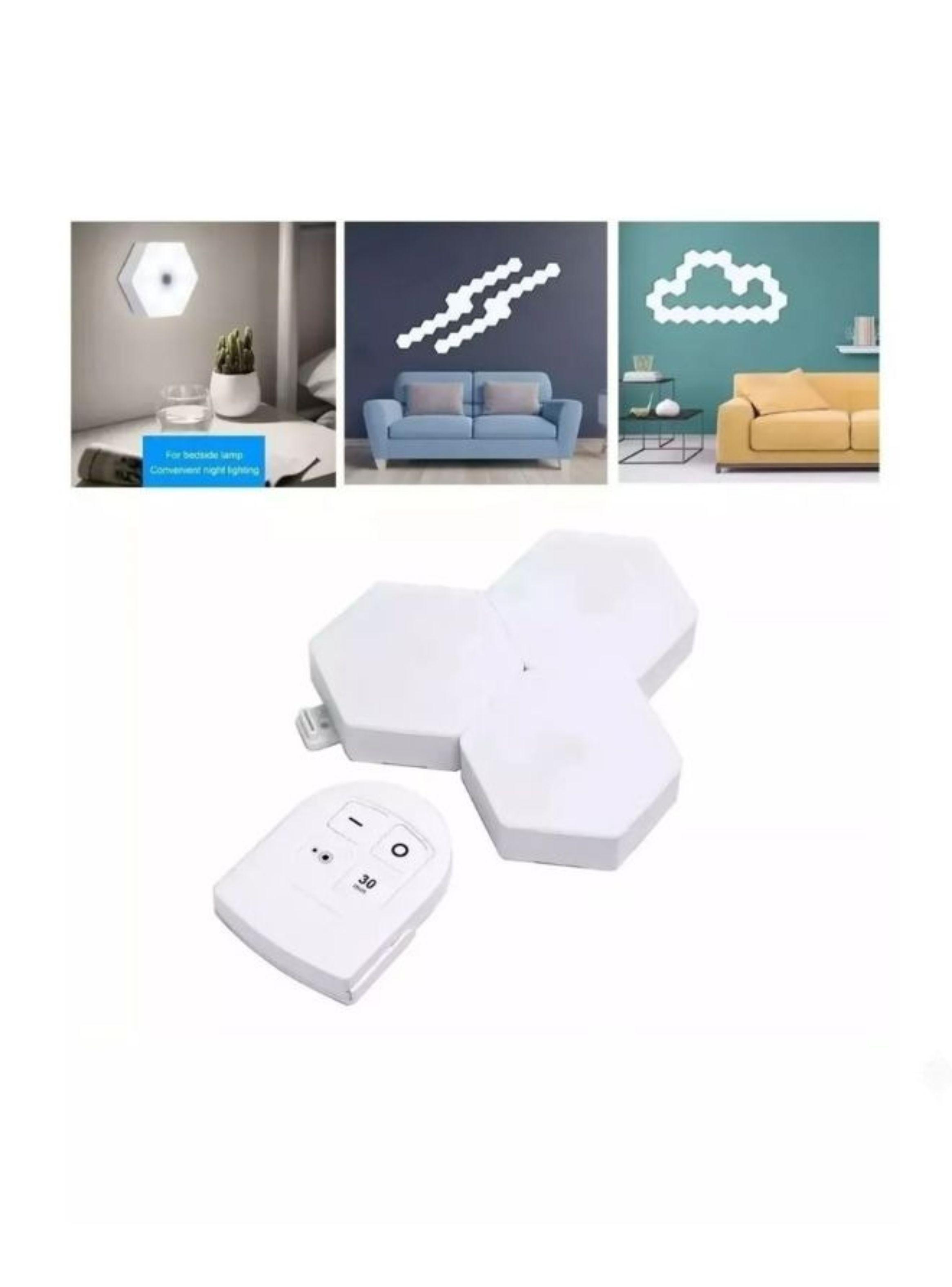  Luces Led Hexagonales Con Control Remoto Set X3 Inalámbrico-4