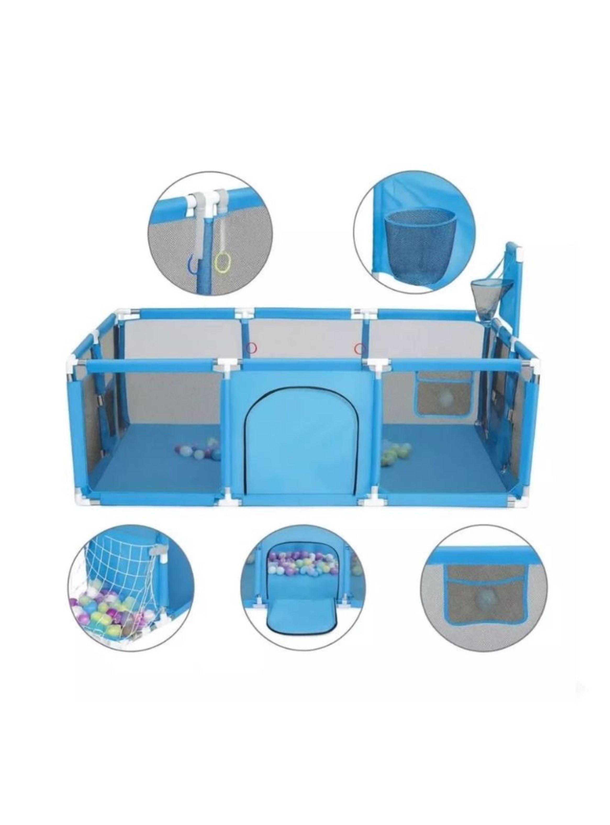  Parque De Juegos Para Bebés Corral Malla Plegable Azul-2