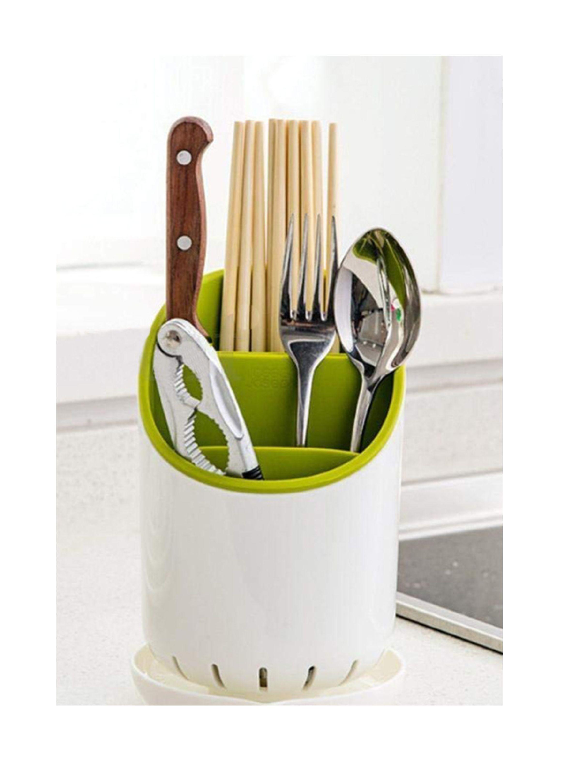 Escurridor Organizado De Cubiertos Y Cuchillos Con Desagüe-4
