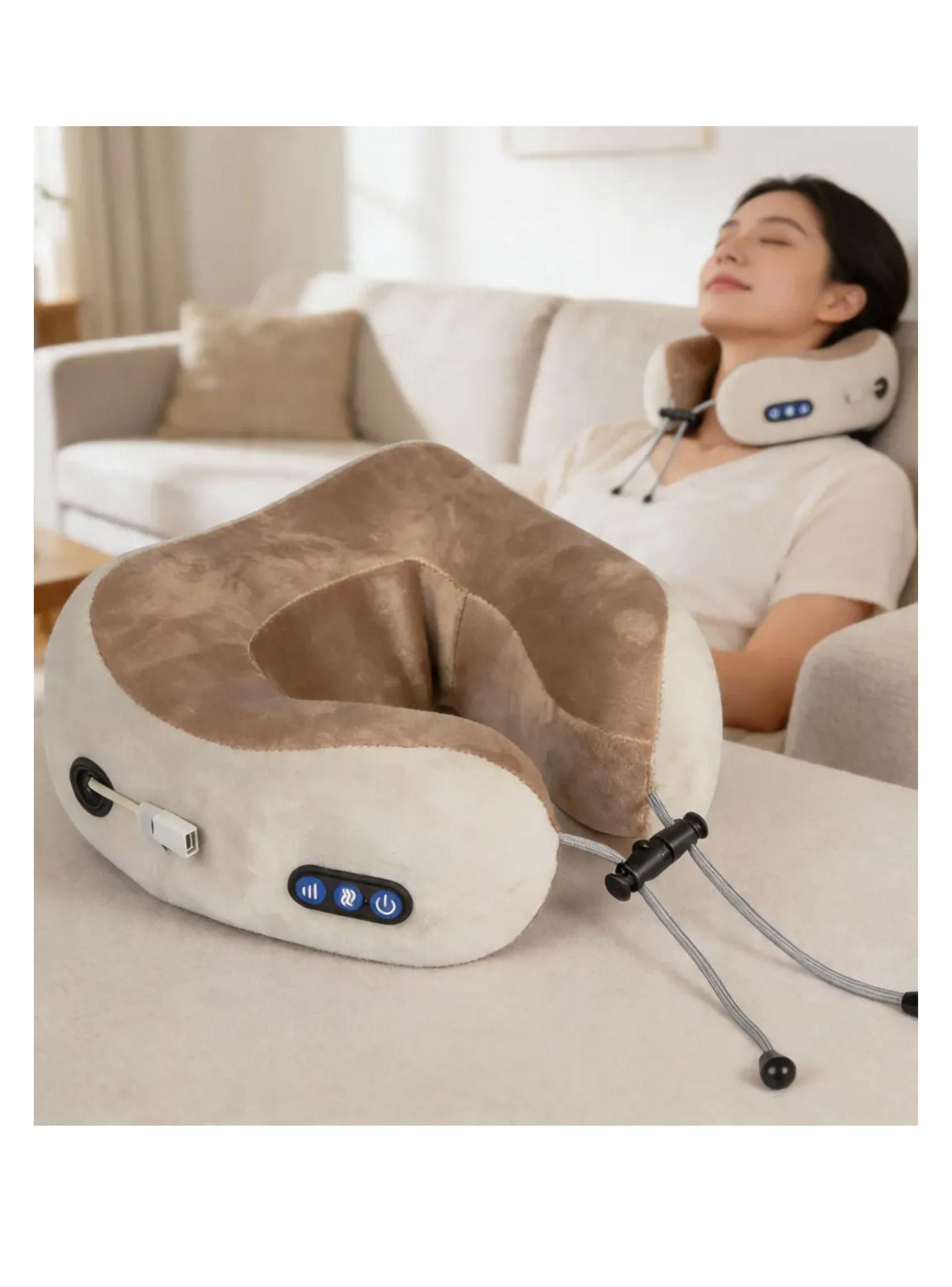 Almohada Masajeadora Cuello Cervical Electrica Inalámbrica-3