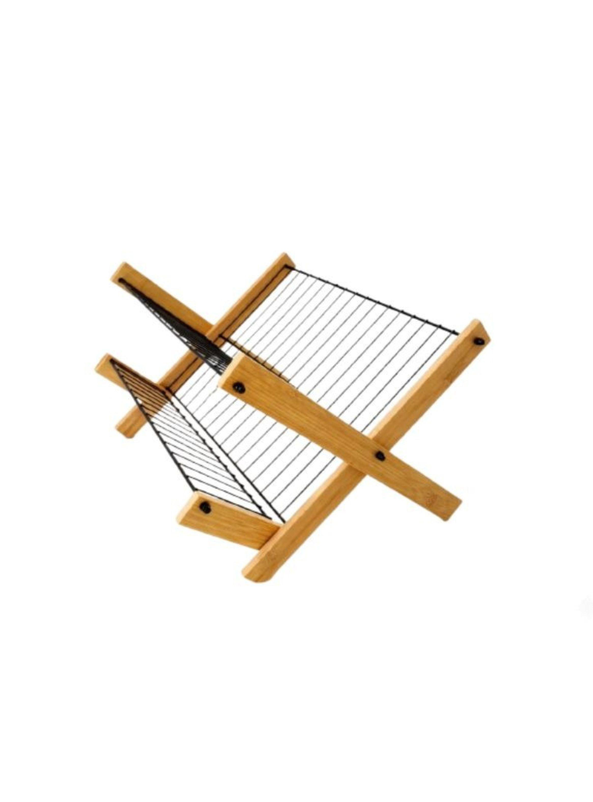  Escurridor De Platos Plegable Madera Bambú Diseño Moderno-0