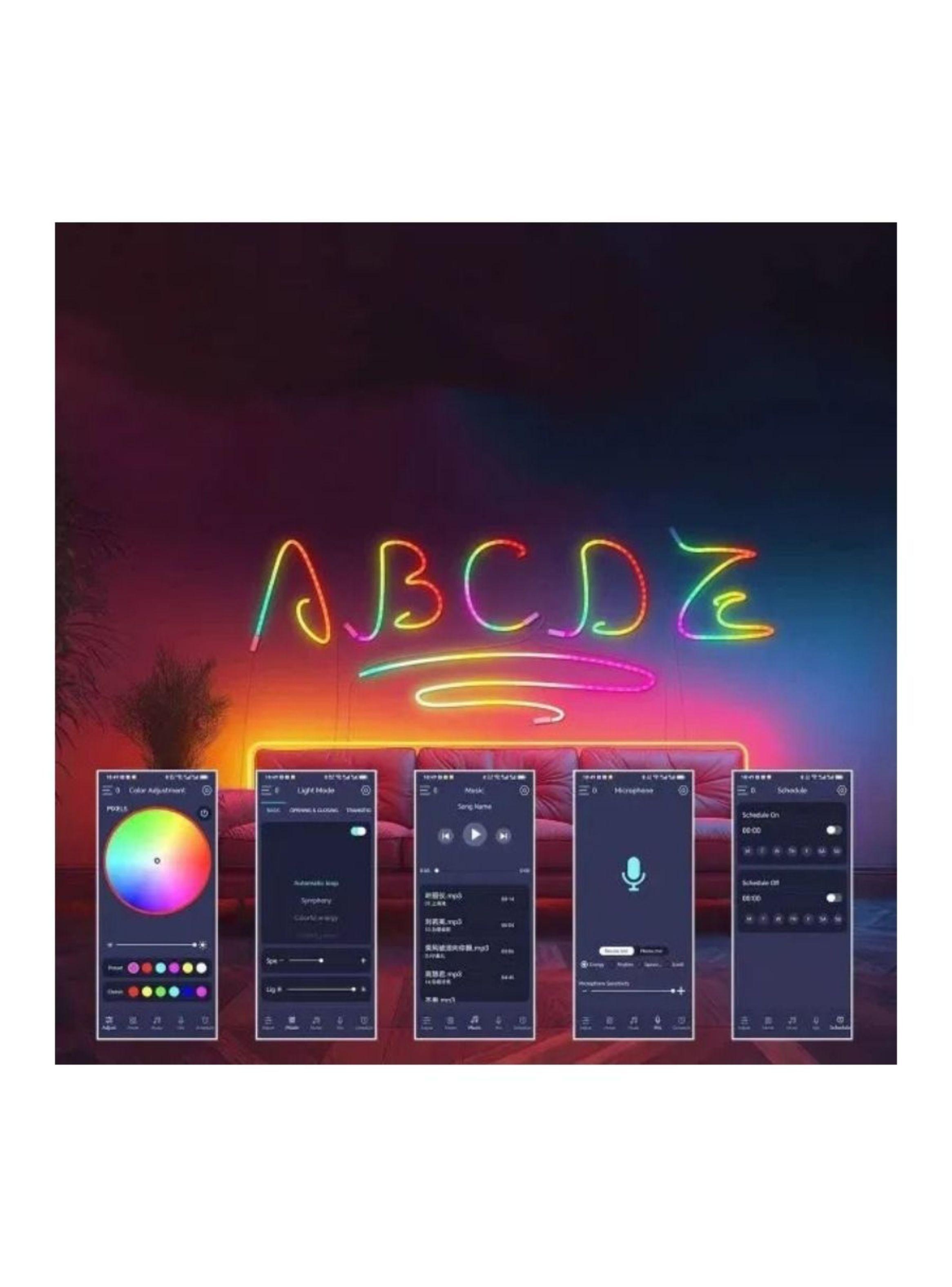 Tira Led Neon Rgb 5m Usb Musical Control Remoto Y App Ip67 Rgb-2