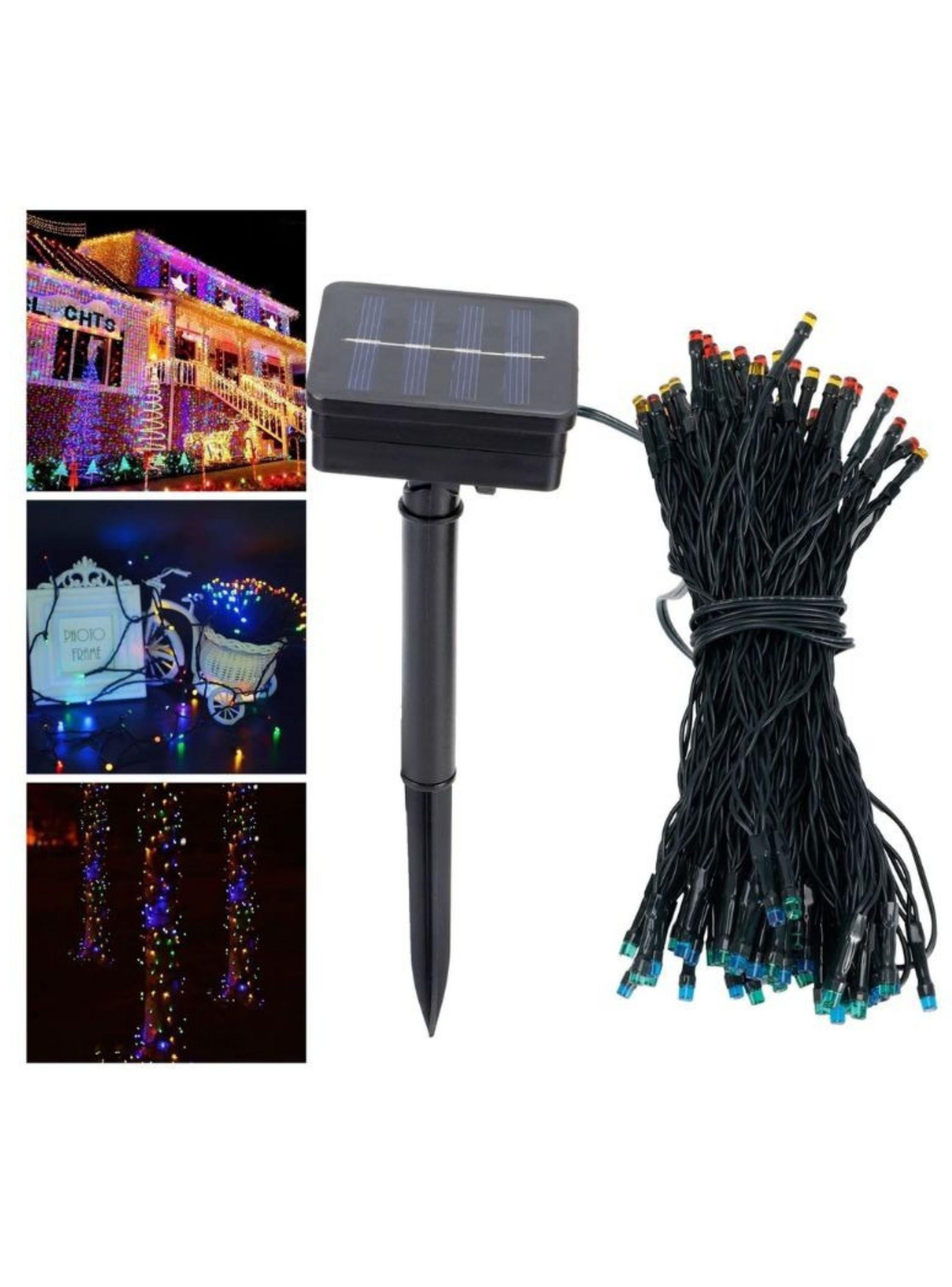 Guirnalda Luces Solares 100 Led Decoracion Jardin Terraza 200m-2
