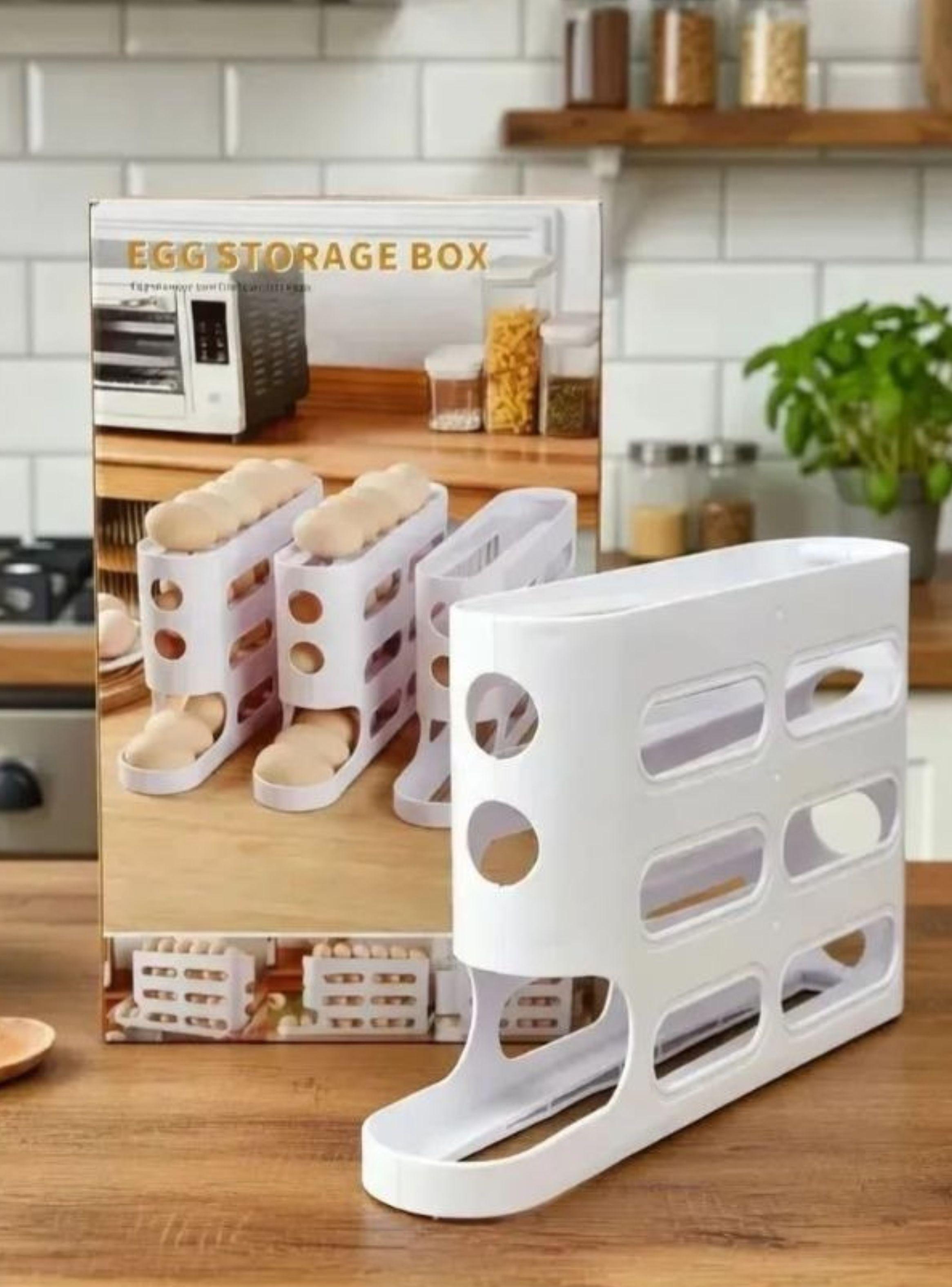 Dispensador De Huevos Rodante Organizador Refrigerador-4
