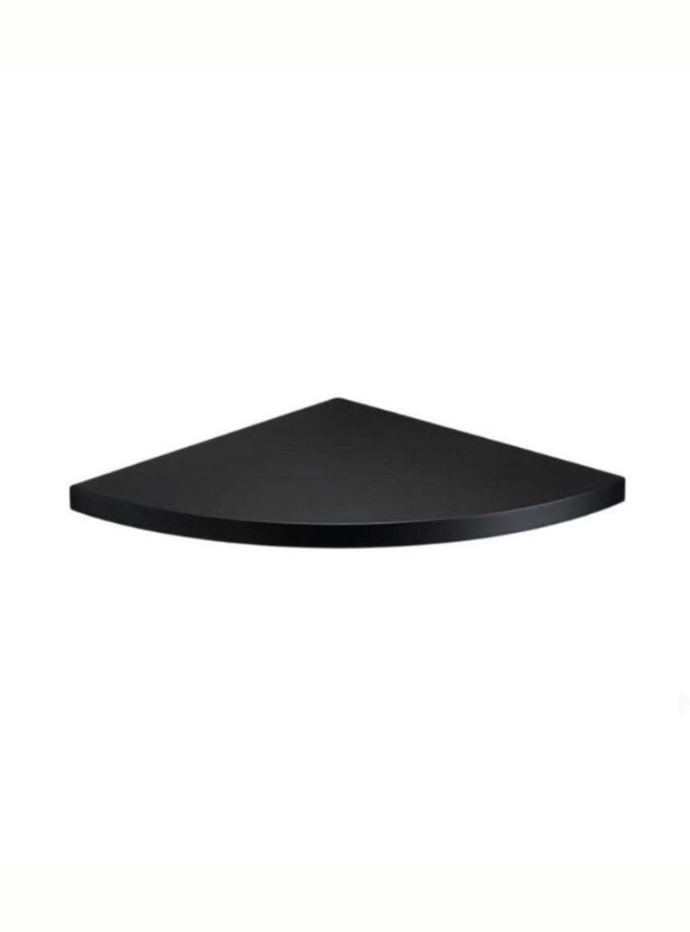 Repisa Flotante De Esquina Curva Minimalista Negra 30cm-0