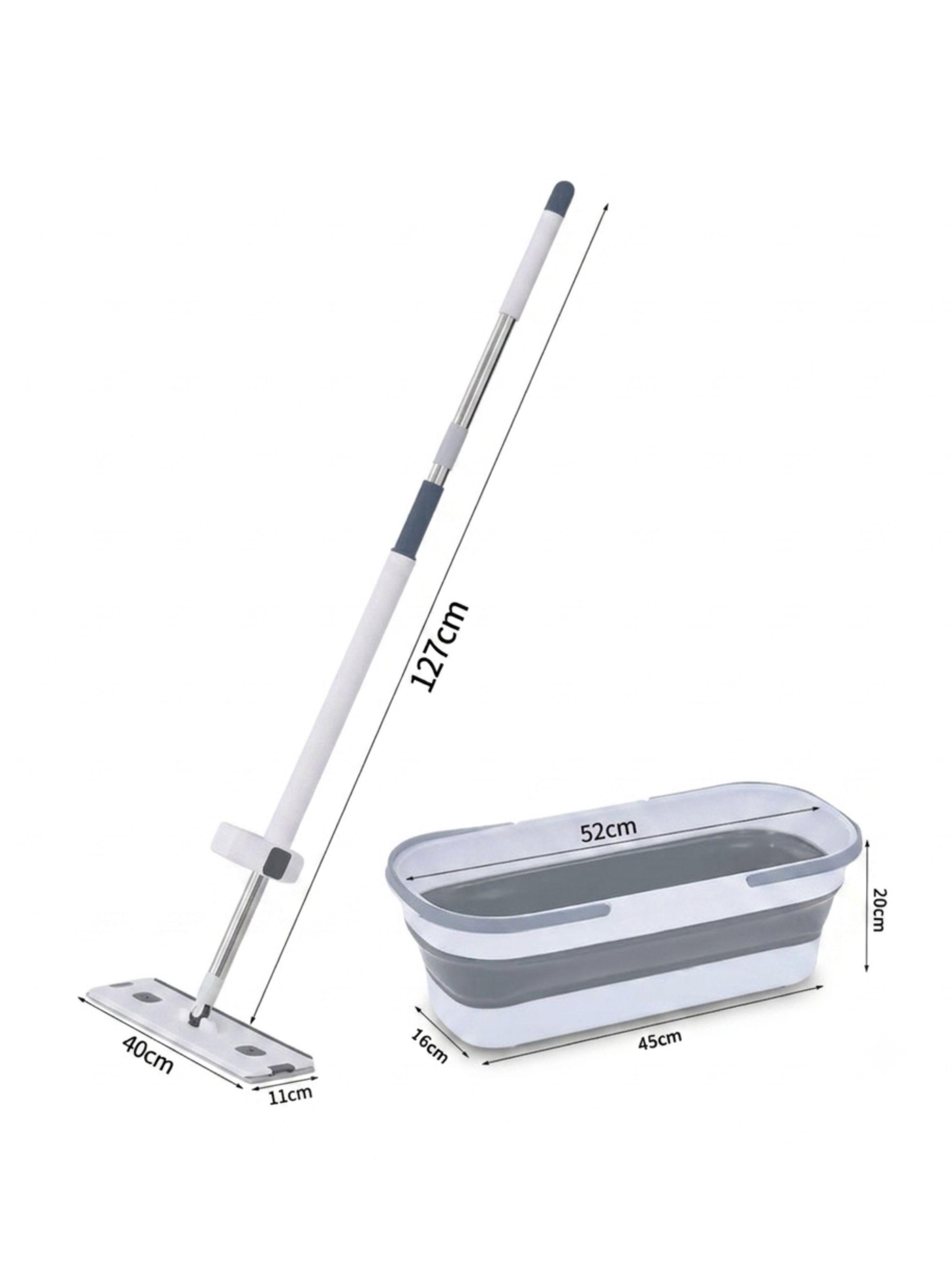 Trapero Giratorio Plano Con Balde Plegable Mopa Lavable -1