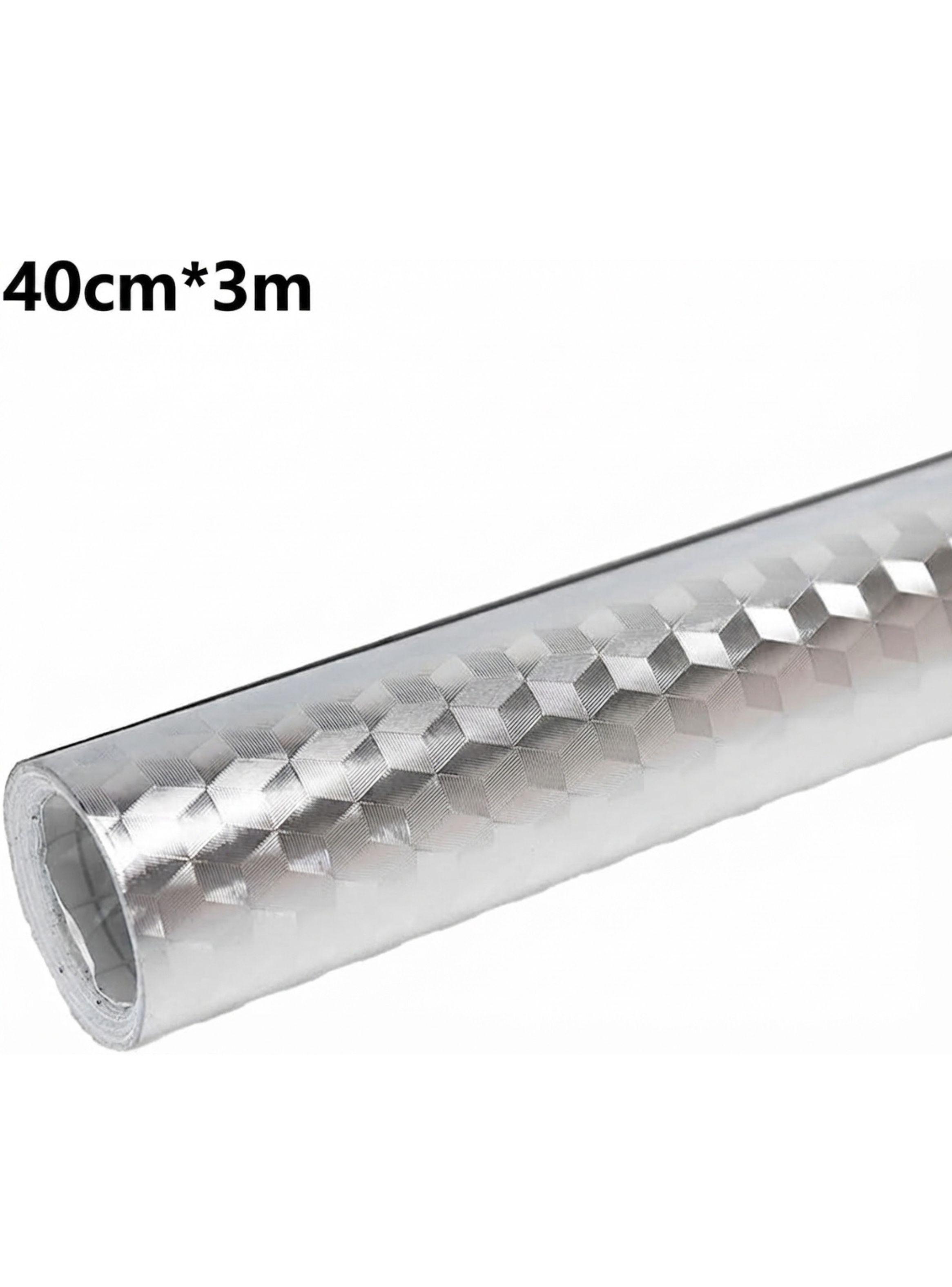 Papel Aluminio Autoadhesivo Antigrasa Para Cocina Impermeable Plateado 0 4x3m-2