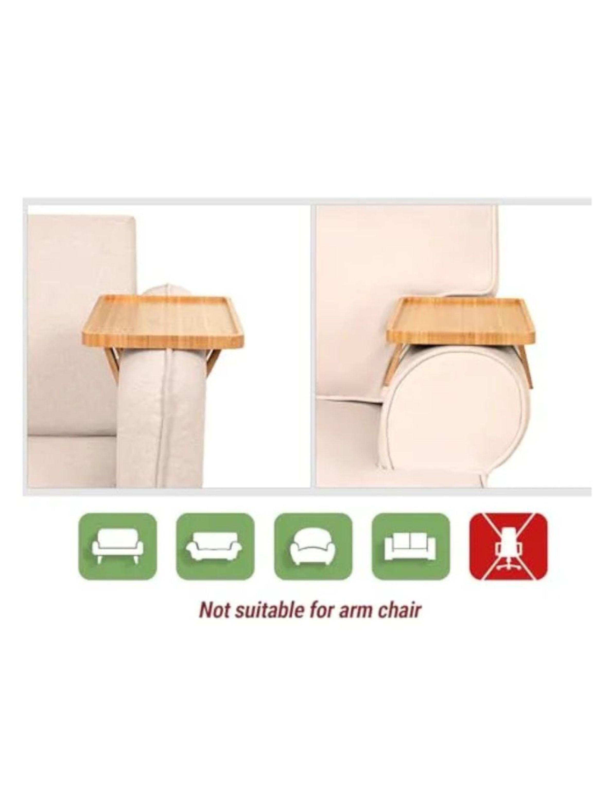 Bandeja Plegable De Bambú Para Brazo De Sofá-2