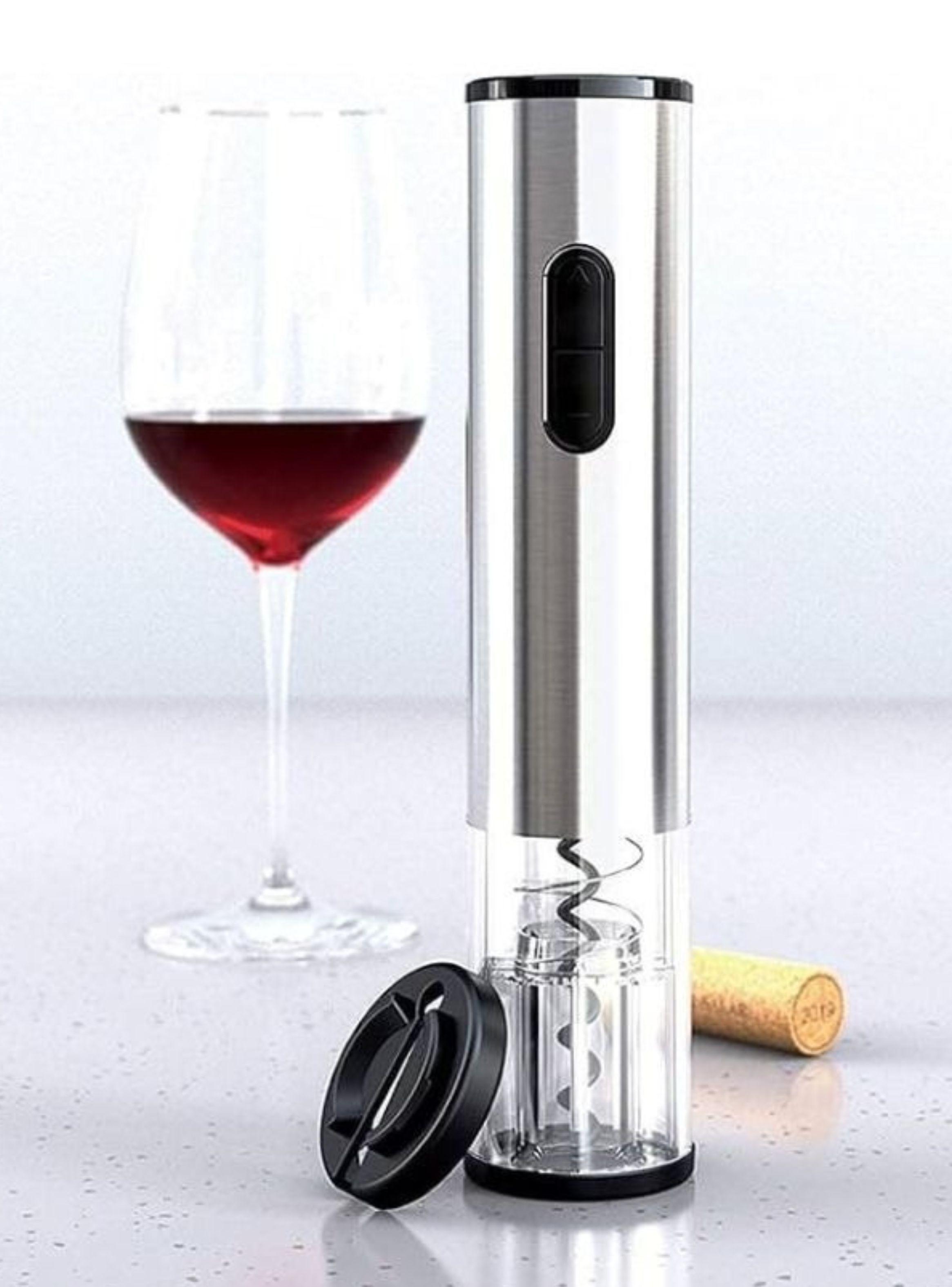 Sacacorchos Eléctrico Automático Para Vino Acero Inoxidable Recargable USB-4