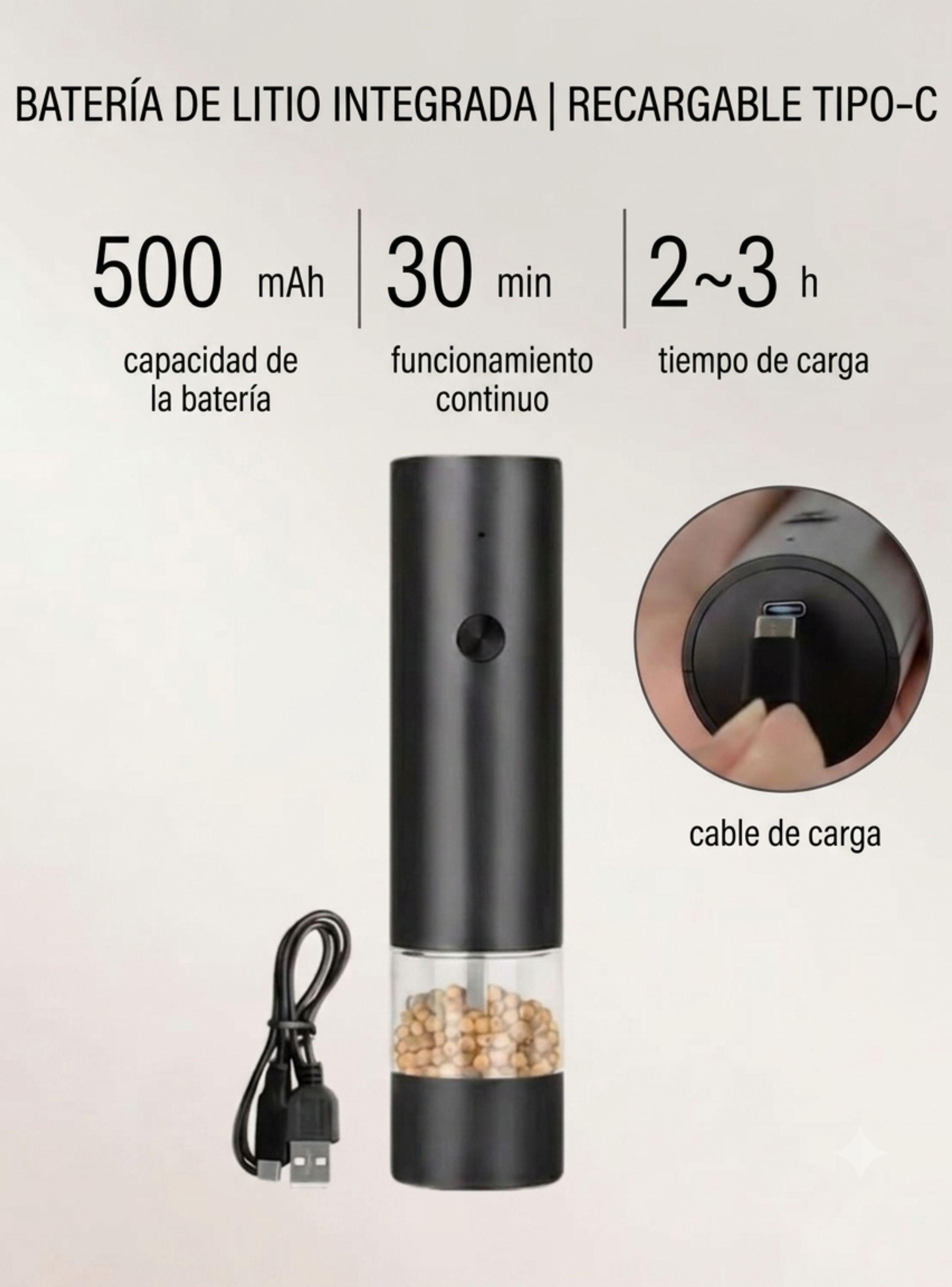 Set Moledor Electrico Sal Y Pimienta Recargable Con Base-3