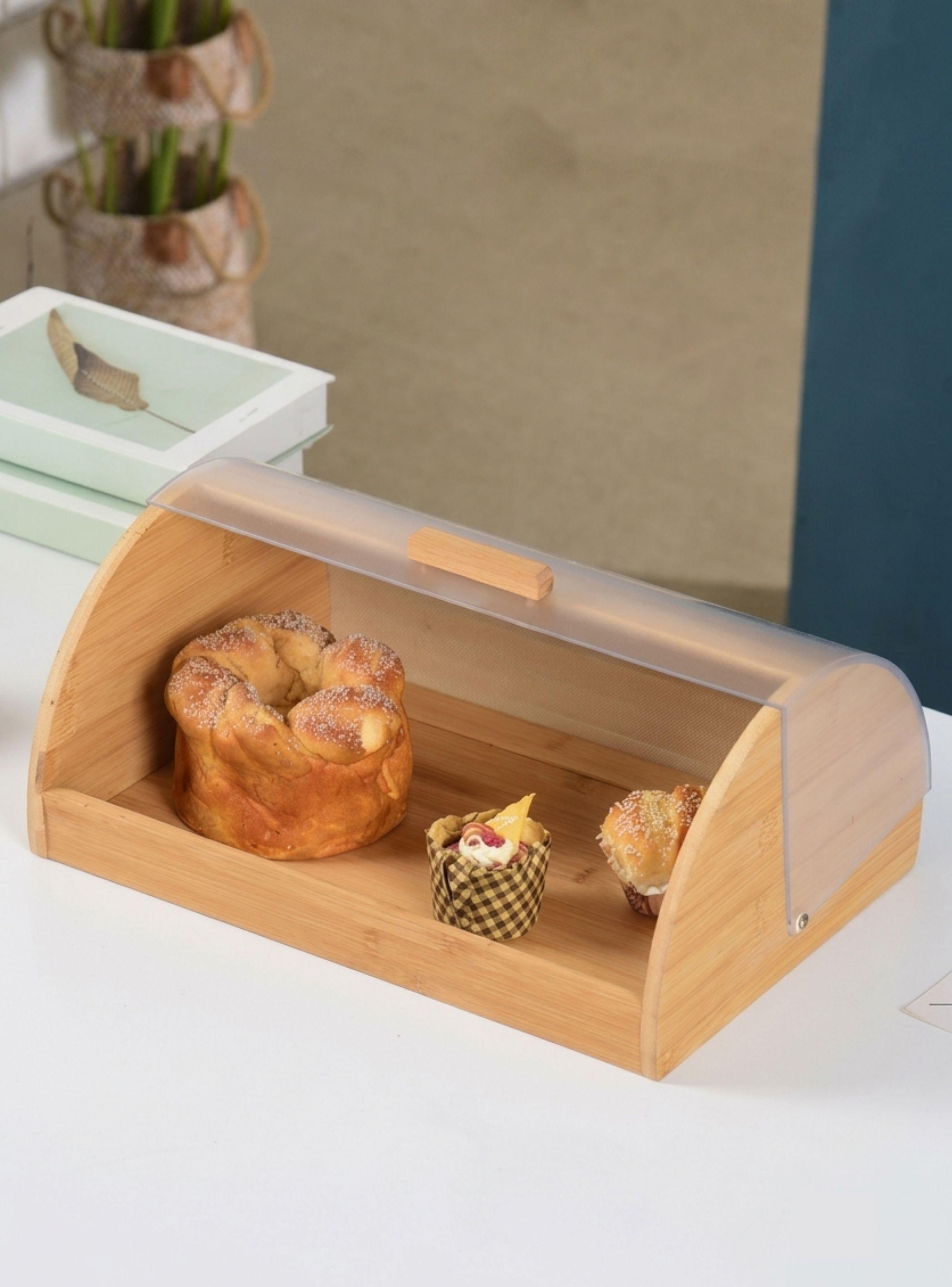 Panera De Bambú Con Tapa Deslizable Organizador Cocina-2