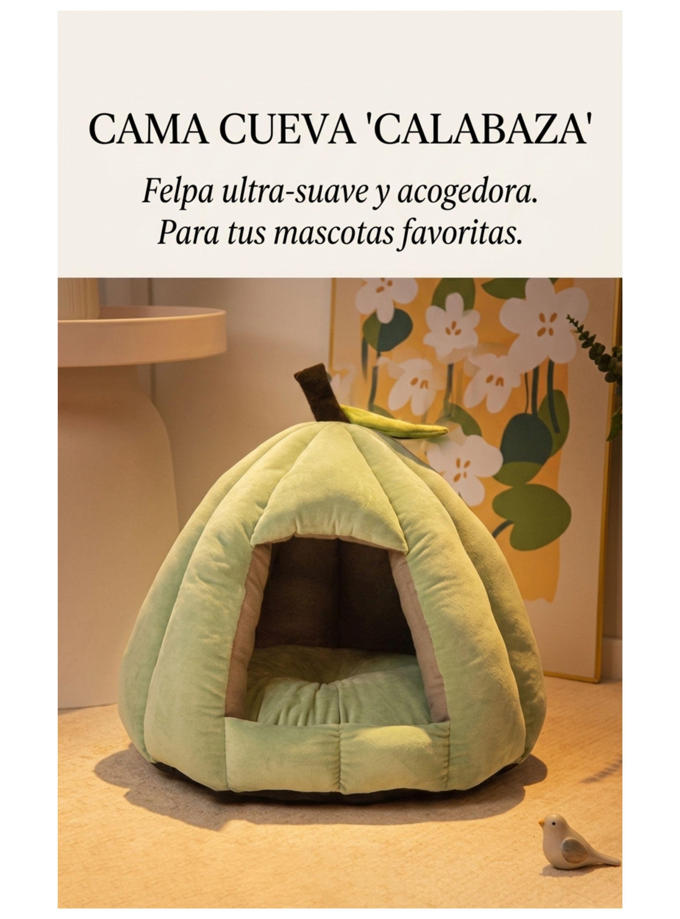 Cama Cueva Para Gatos Y Perros Diseño Calabaza Felpa Suave Talla M-2