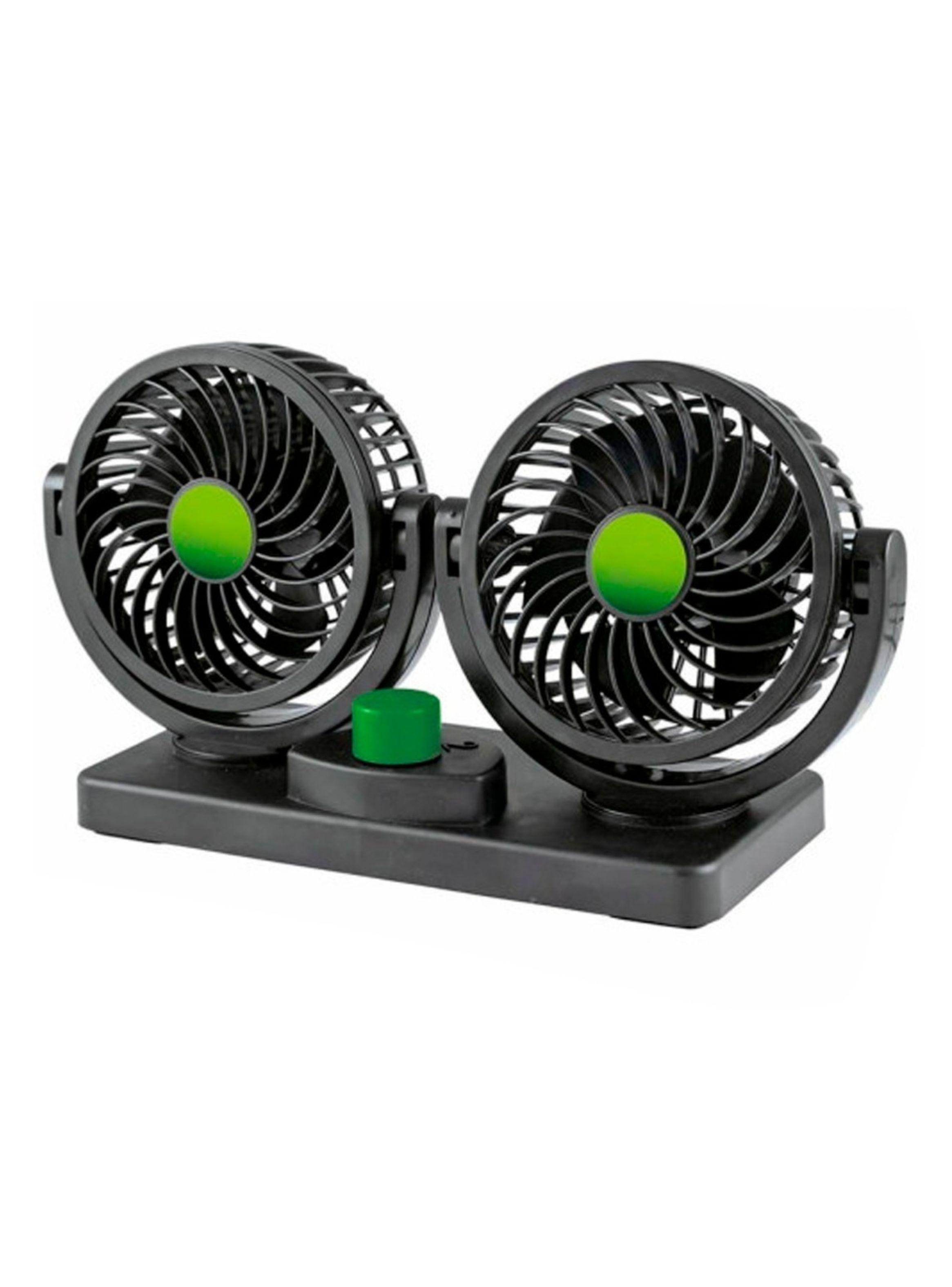 Ventilador Doble Para Coche Ajustables 360 Grados Usb-0