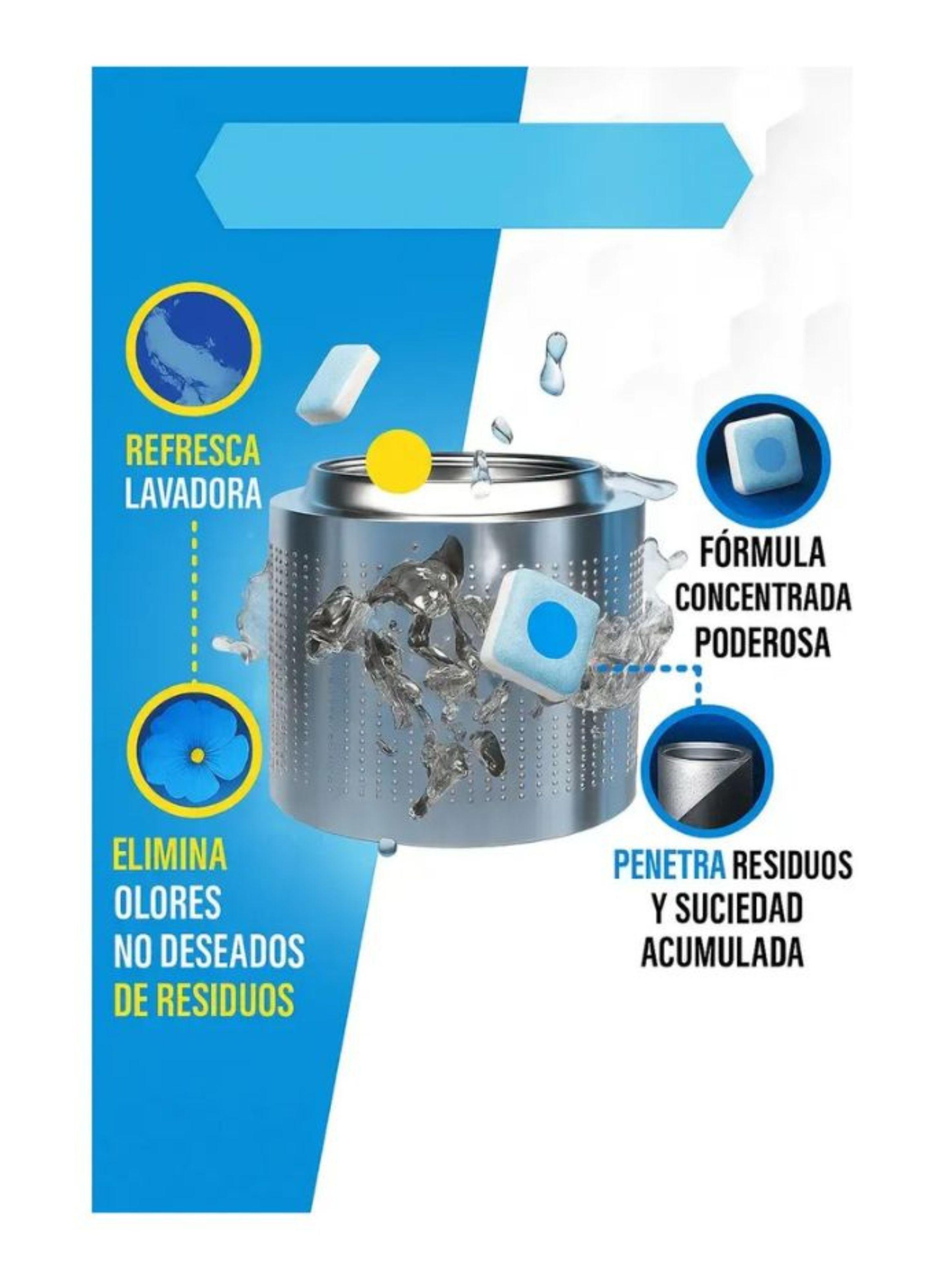 Pack 2 Pastillas Limpieza Lavadora Quita Sarro Olor-2