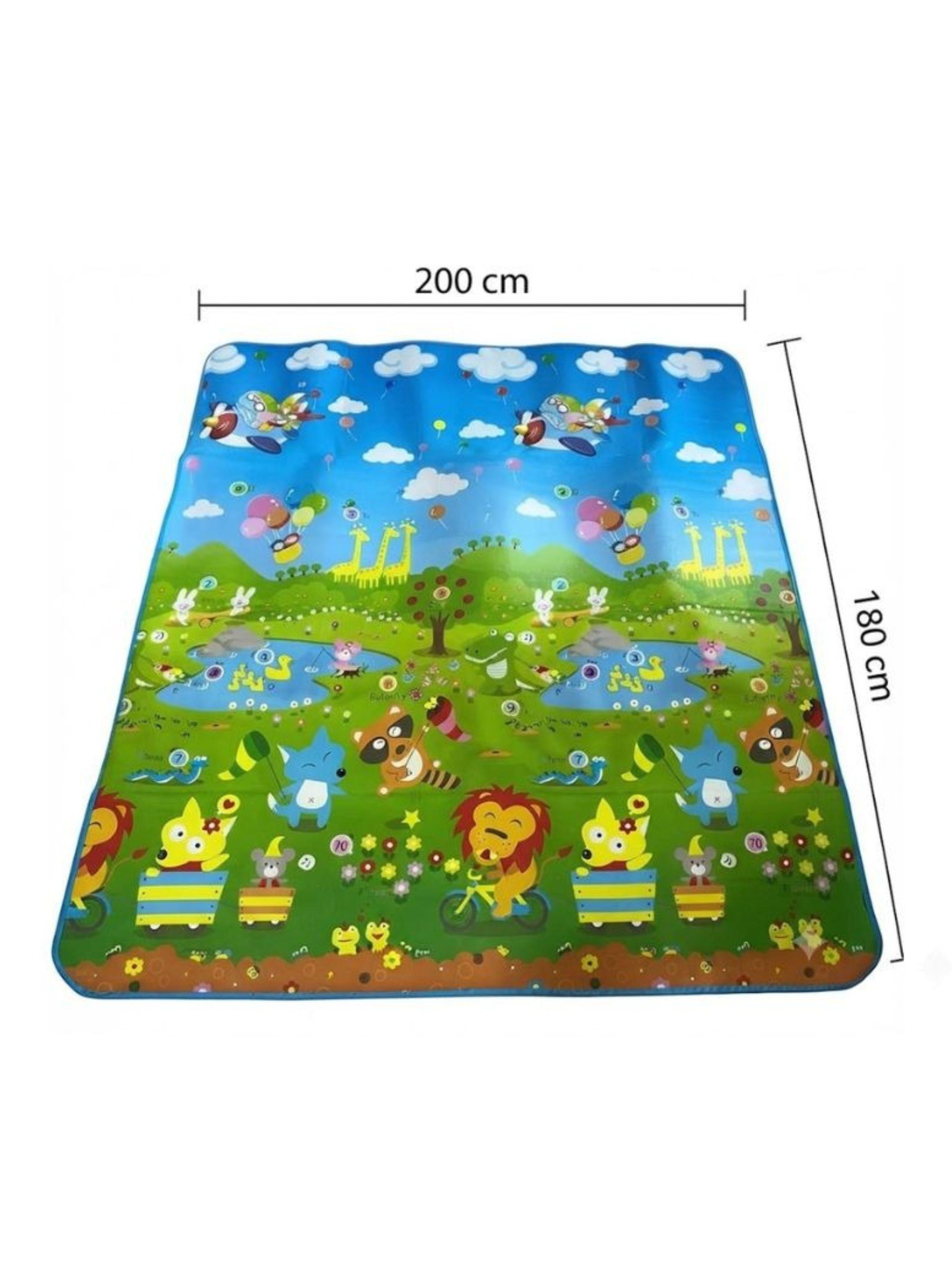 Alfombra Antigolpes Bebés Niños 200x180cm Plegable Diseño Infantil-3