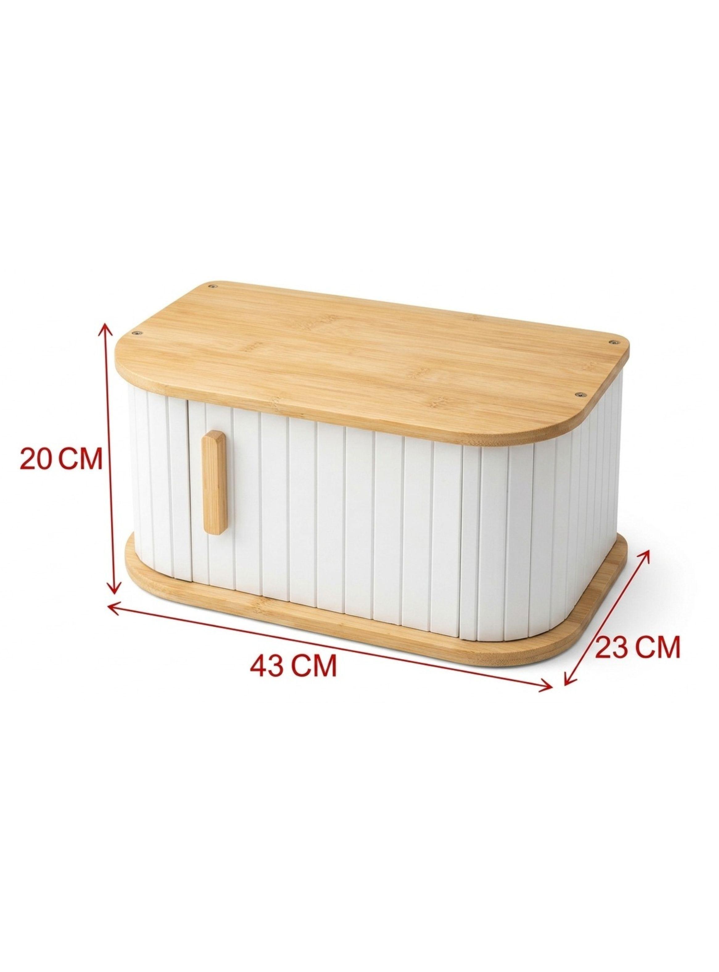 Panera De Bambú Organizador De Pan Caja Madera Para Cocina-1