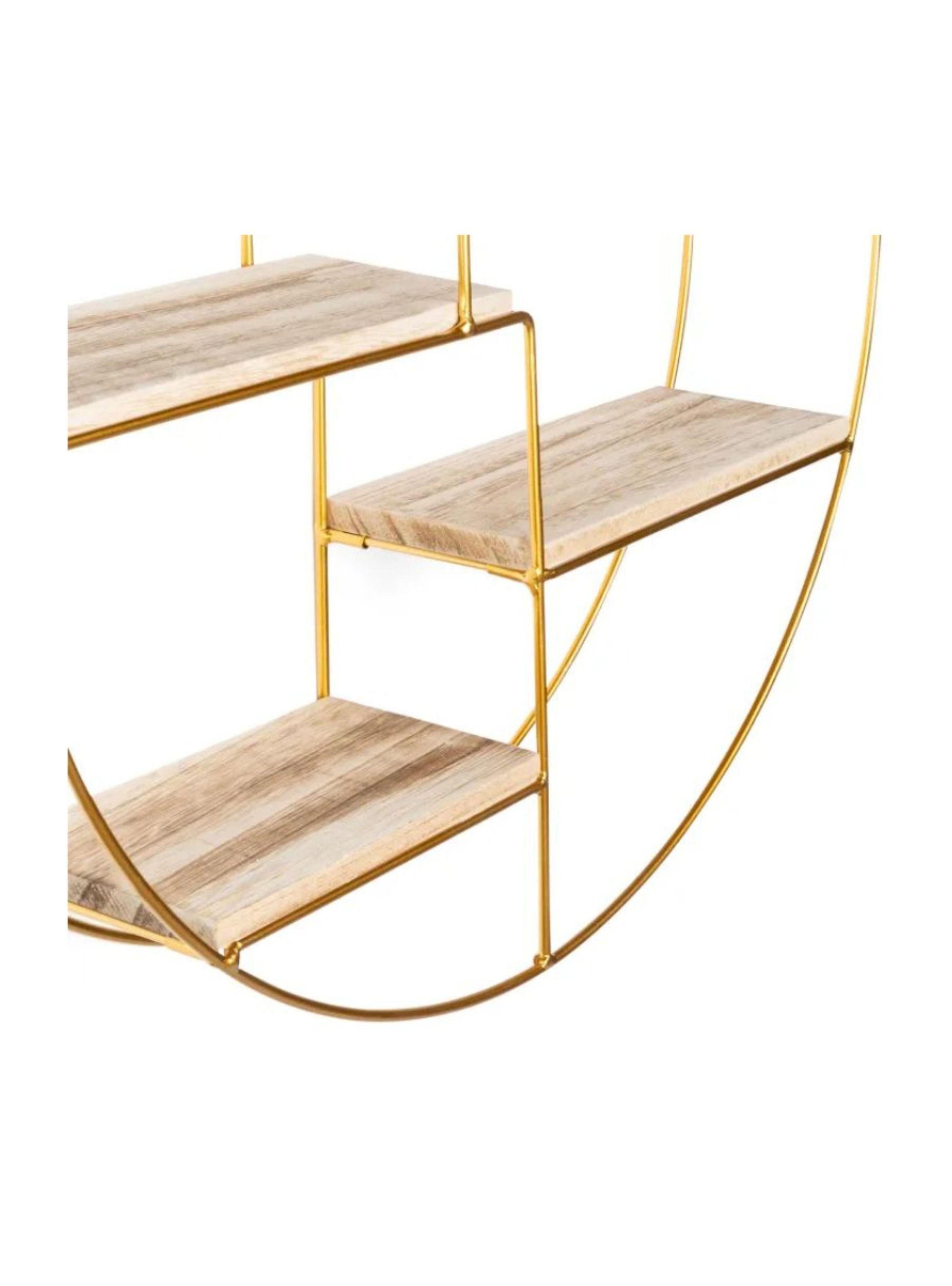 Estante De Pared Flotante Redondo De Metal 4 Repisas-2