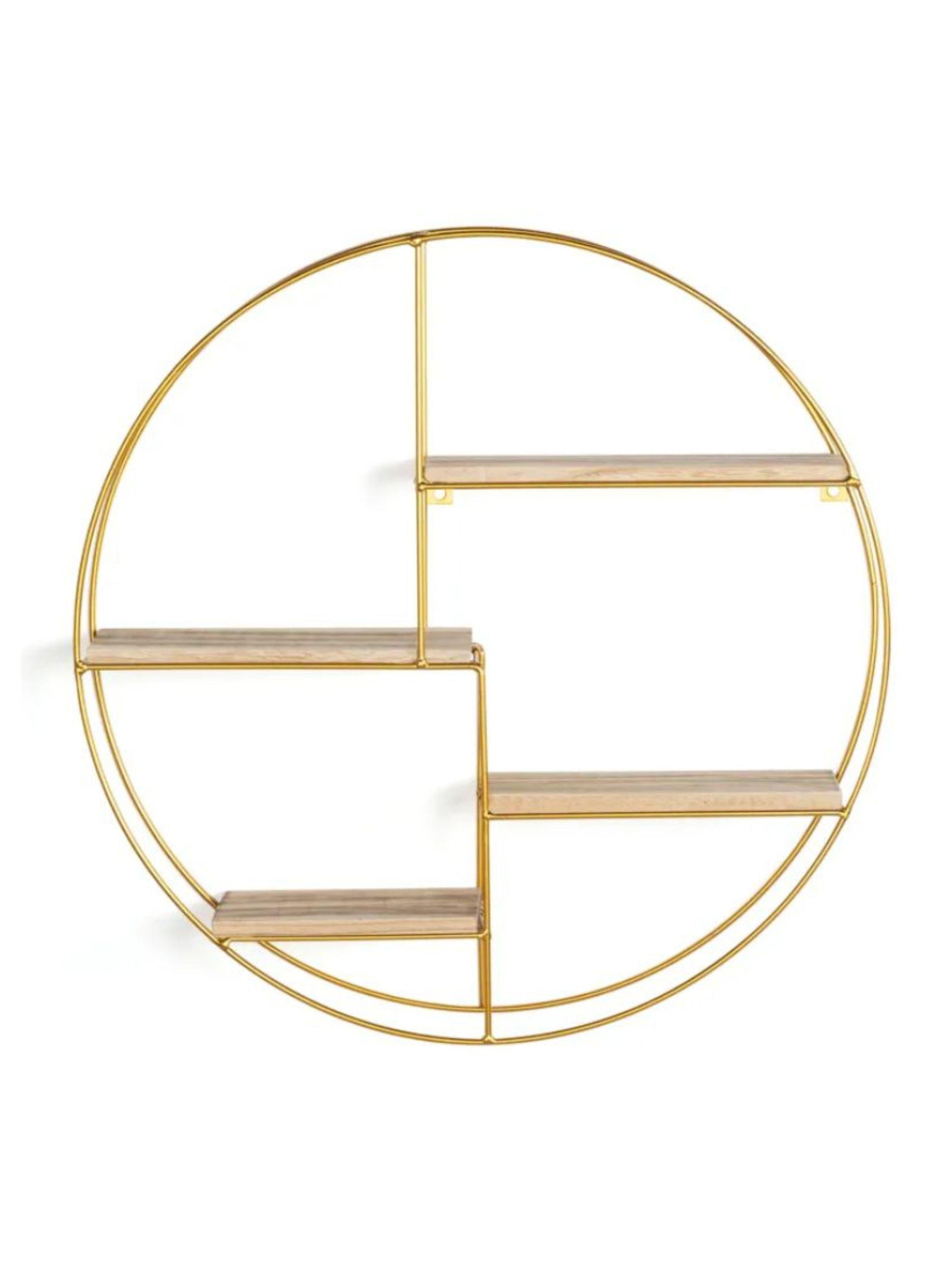 Estante De Pared Flotante Redondo De Metal 4 Repisas-4