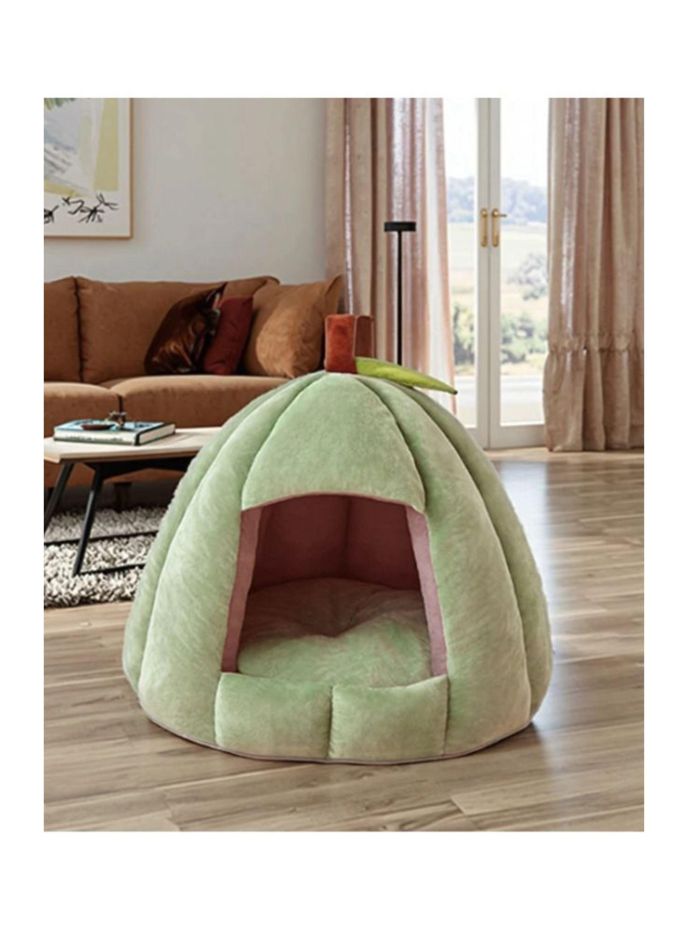 Cama Cueva Para Gatos Y Perros Diseño Calabaza Felpa Suave Talla S-3