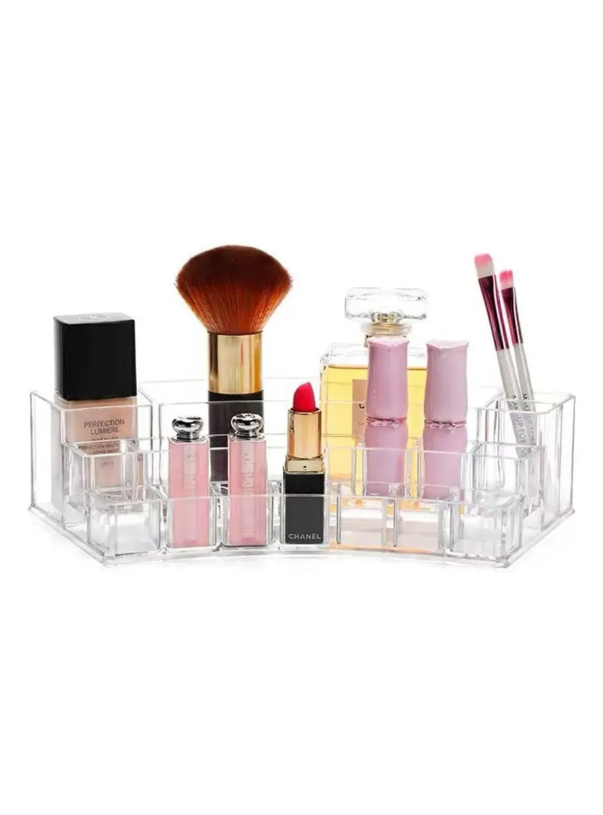 Organizador Cosméticos Acrílico Curvo Maquillaje Baño Tocador-1