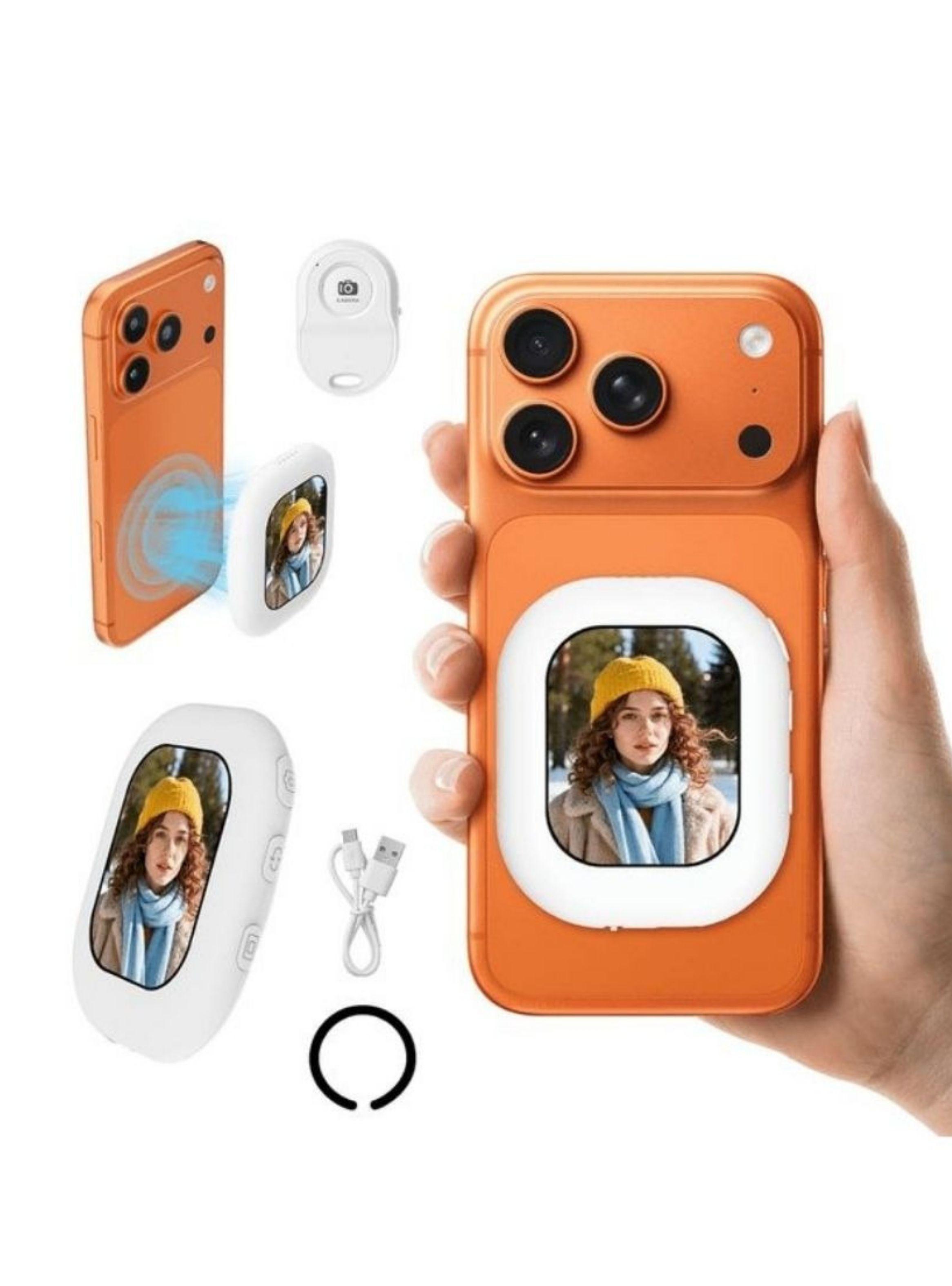 Mini Pantalla Selfie Magnética Con Luz Led Y Cable Usb-c Celular-1