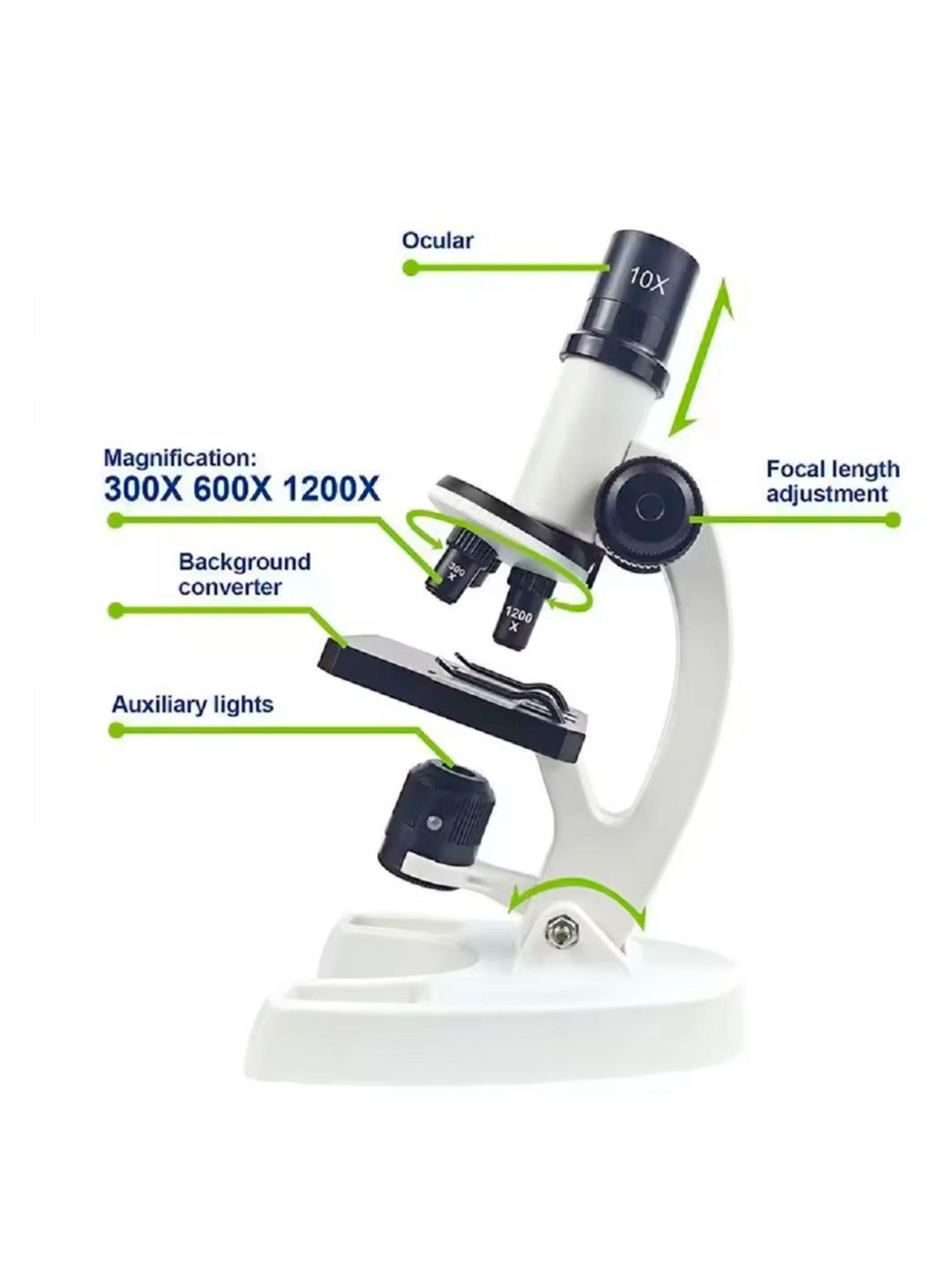 Kit De Microscopio LED De 300X 600X 1200X Para Niños-1
