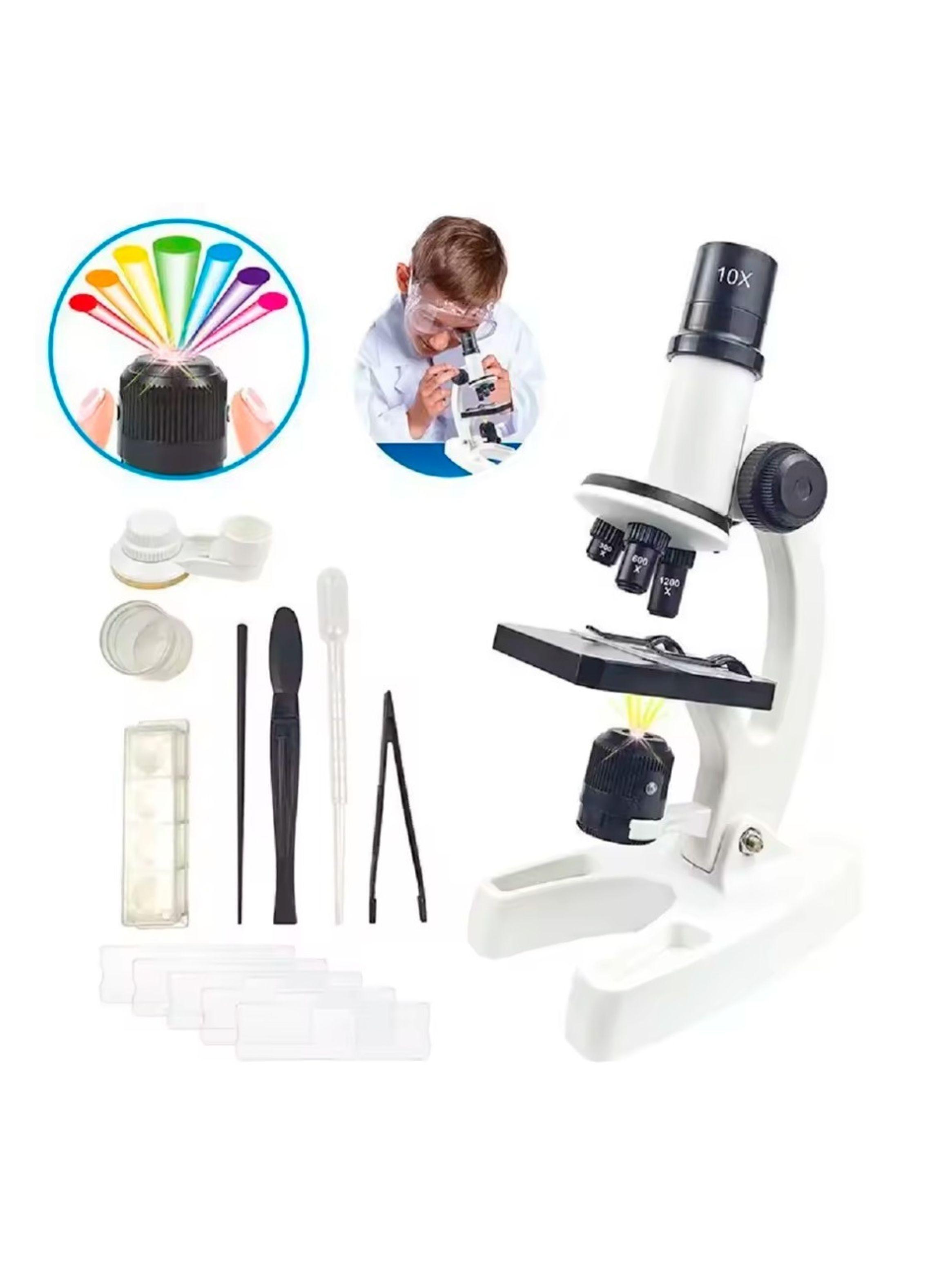 Kit De Microscopio LED De 300X 600X 1200X Para Niños-2
