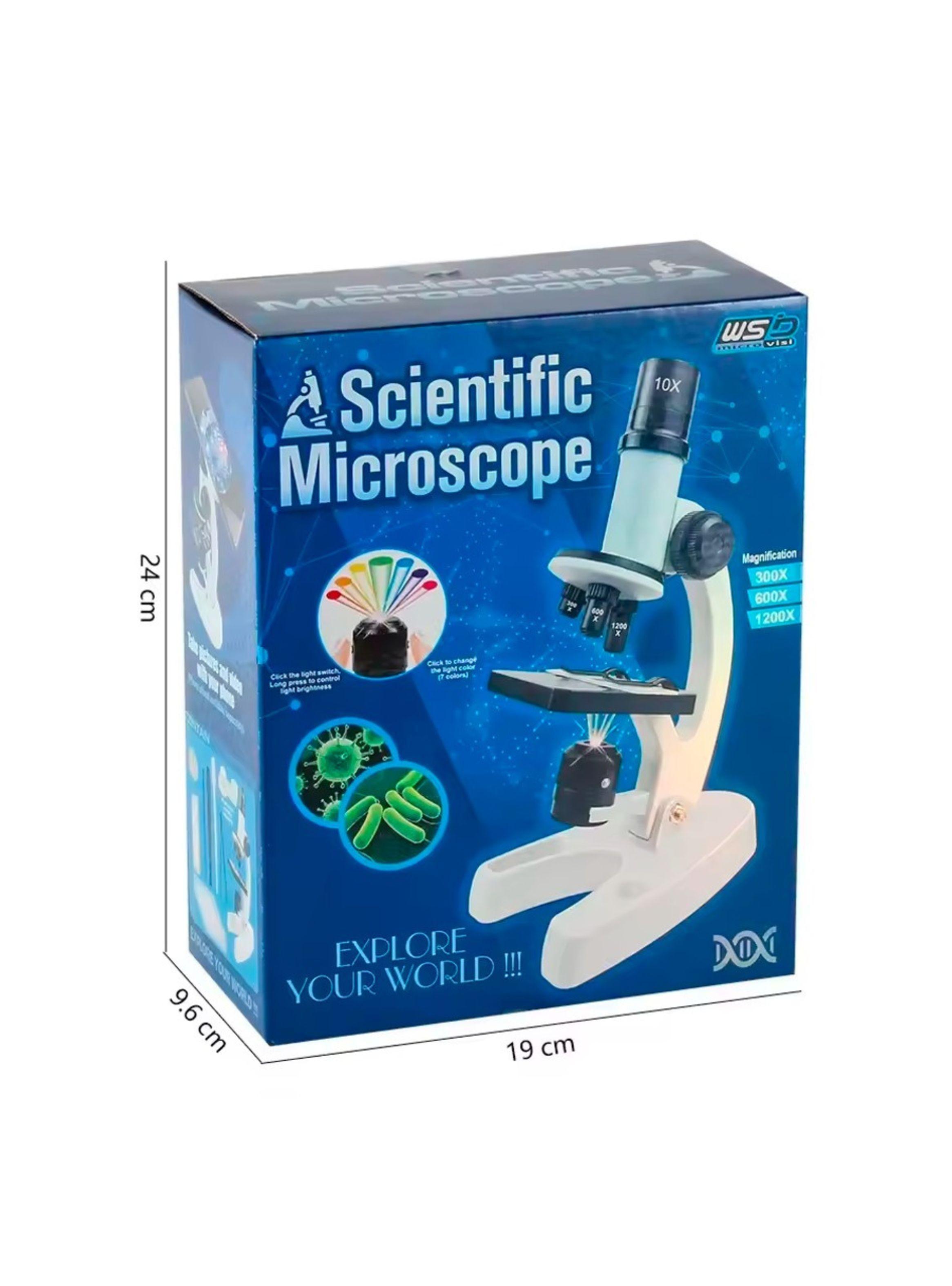 Kit De Microscopio LED De 300X 600X 1200X Para Niños-3