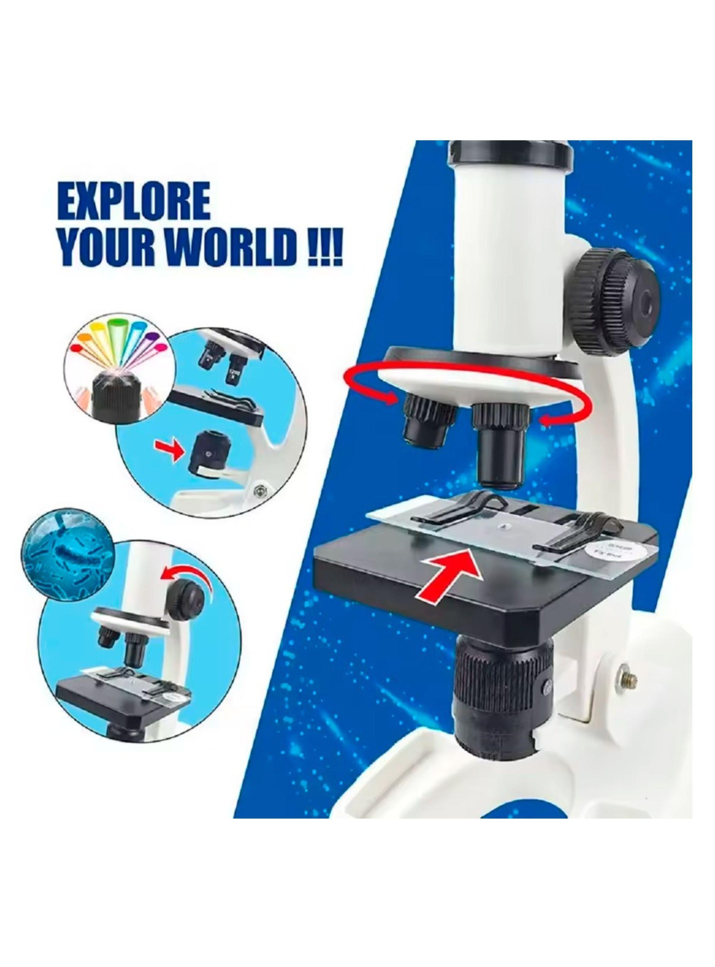 Kit De Microscopio LED De 300X 600X 1200X Para Niños-4